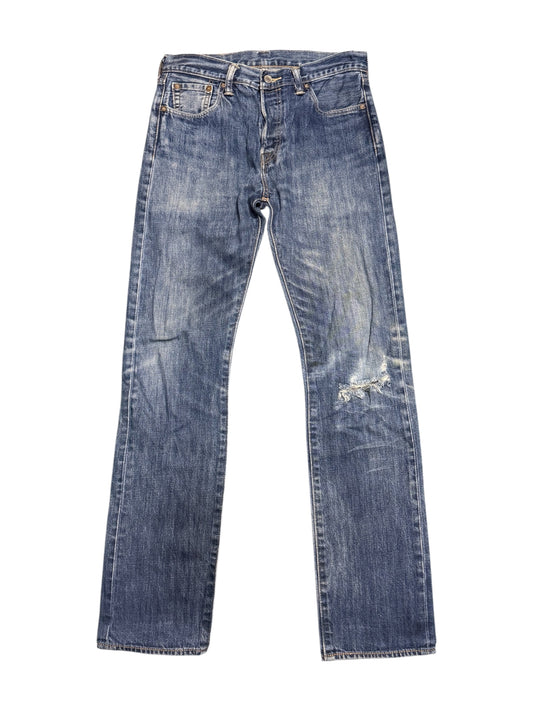 Levis 501 Distressed Denim Jeans