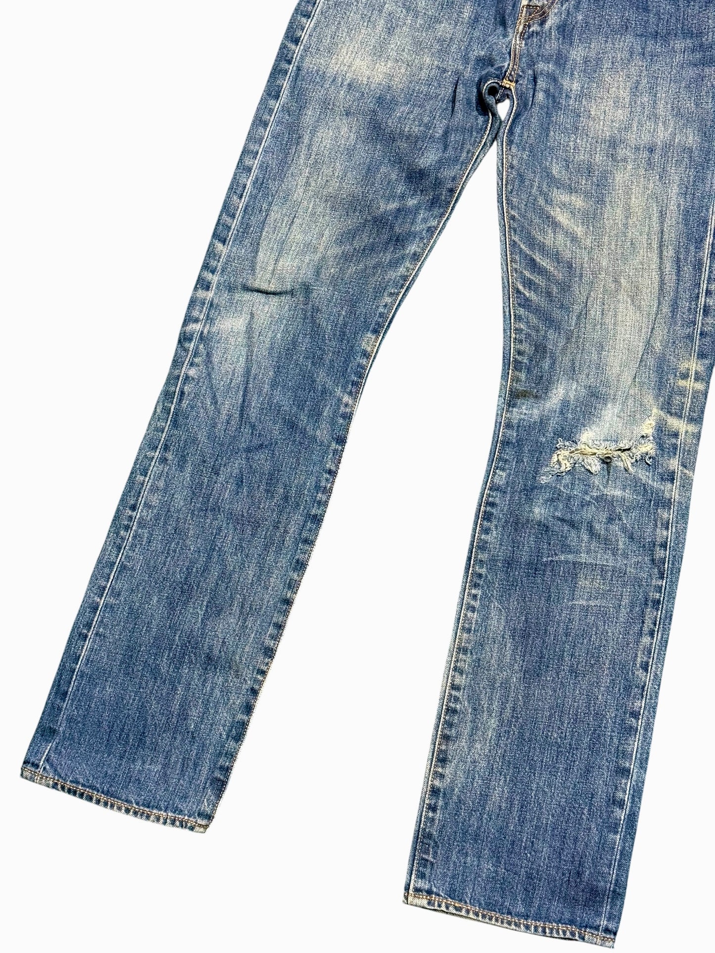 Levis 501 Distressed Denim Jeans