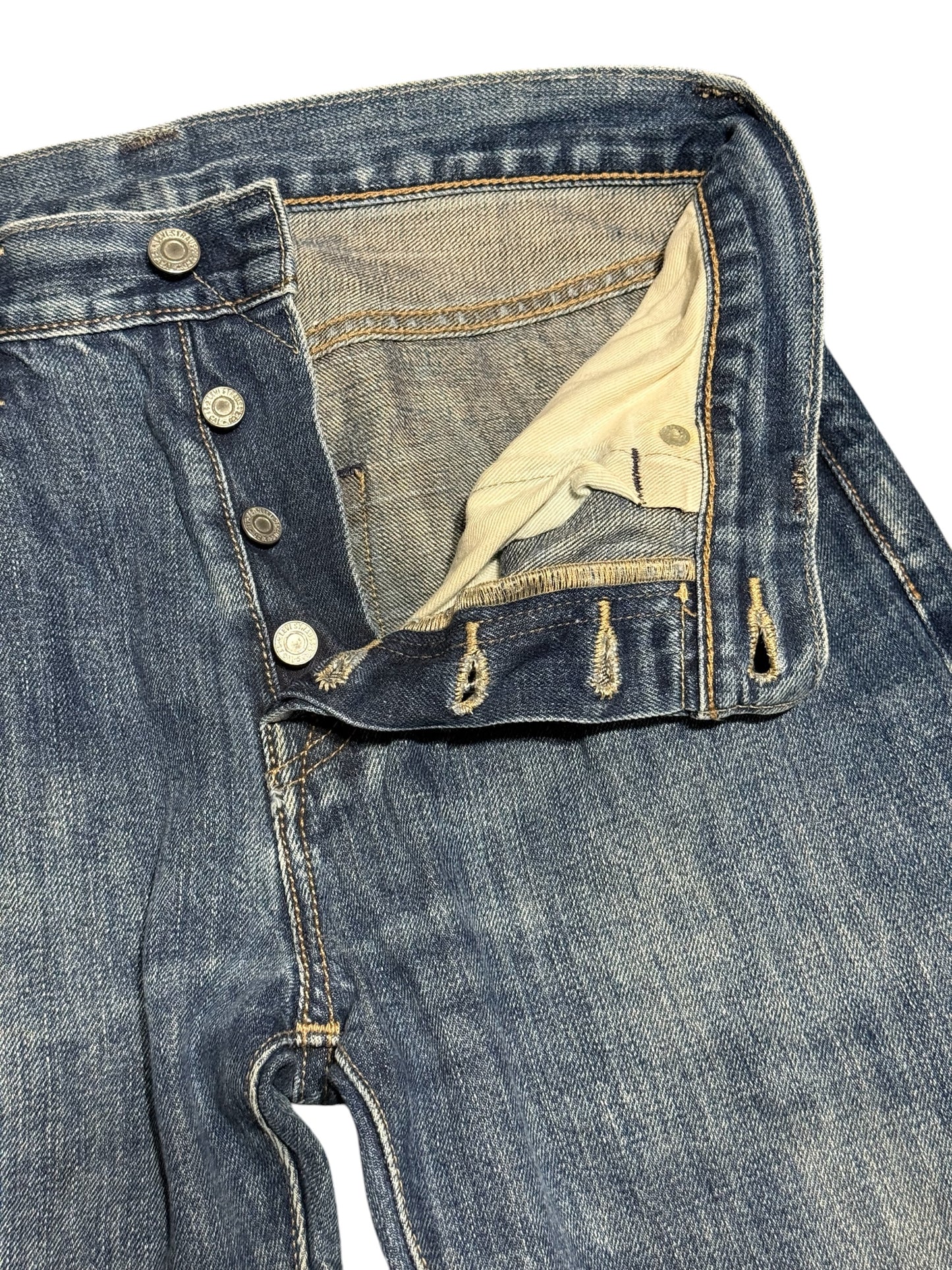 Levis 501 Distressed Denim Jeans