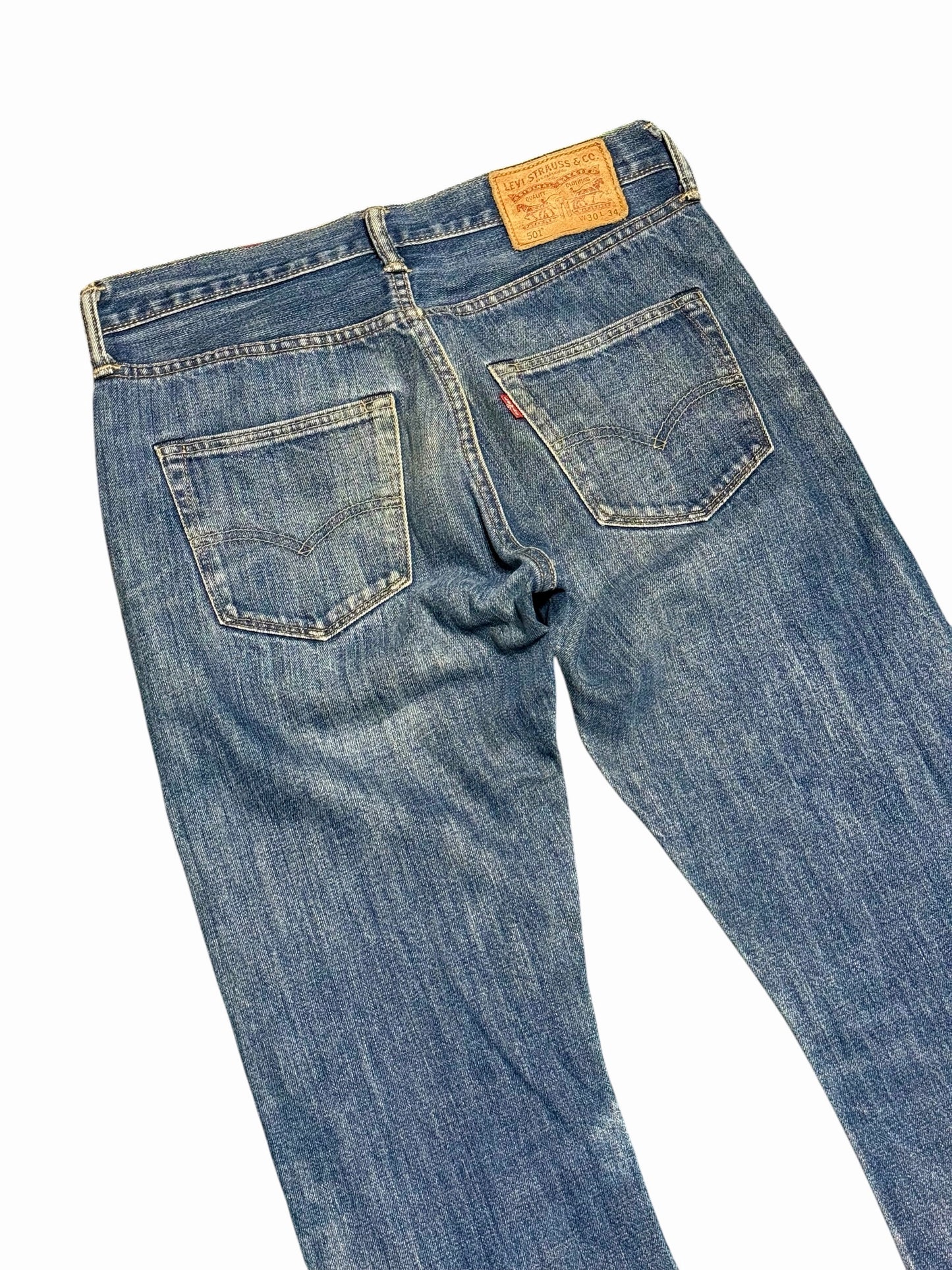 Levis 501 Distressed Denim Jeans