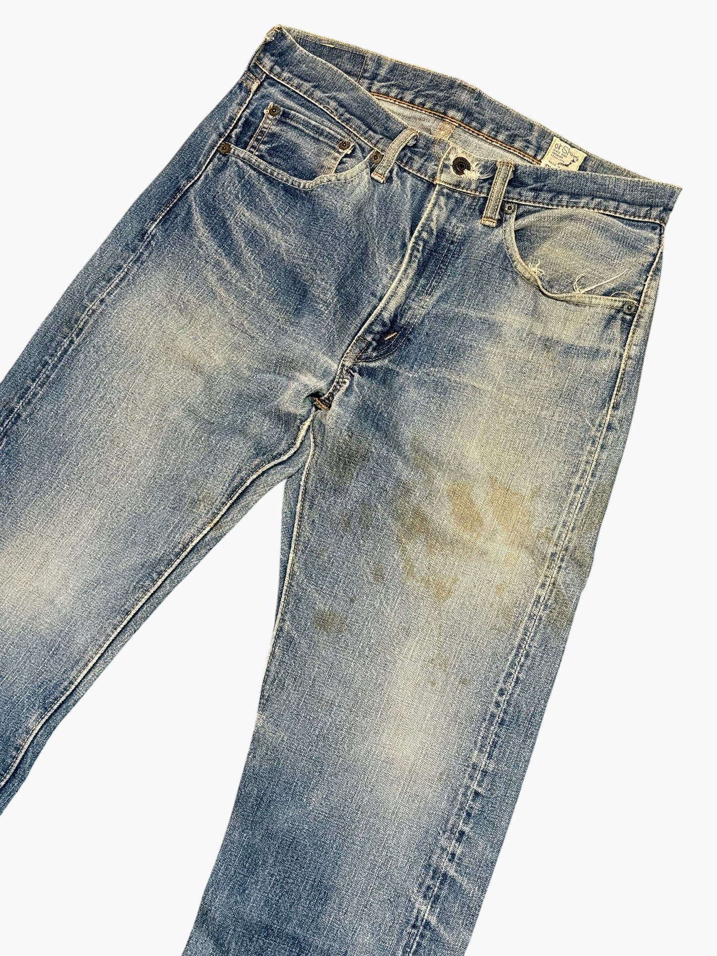 Vintage OrSlow Japan Lot 107 Selvedge Denim Jeans Distressed Fade Made in Japan