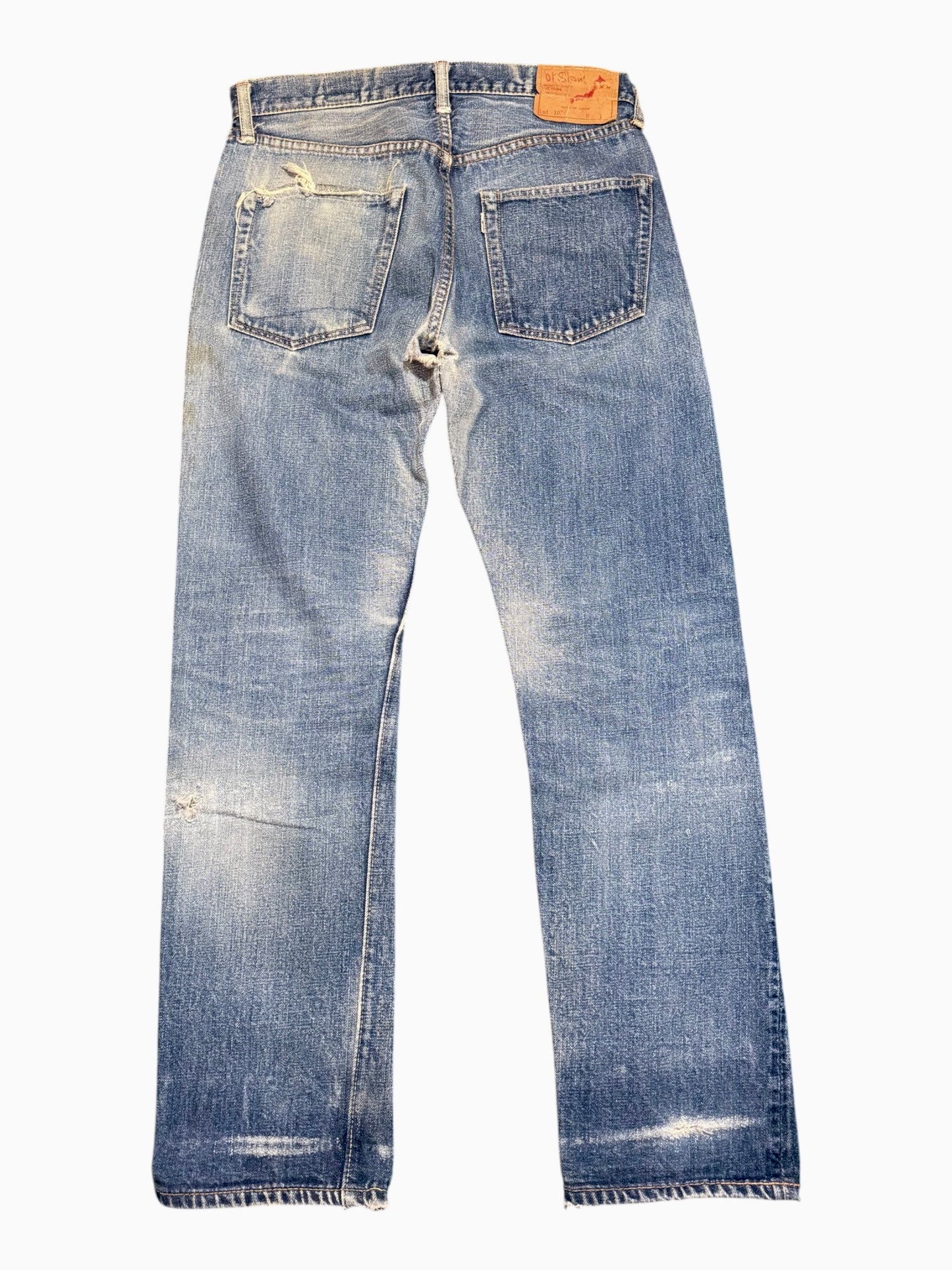 Vintage OrSlow Japan Lot 107 Selvedge Denim Jeans Distressed Fade Made in Japan