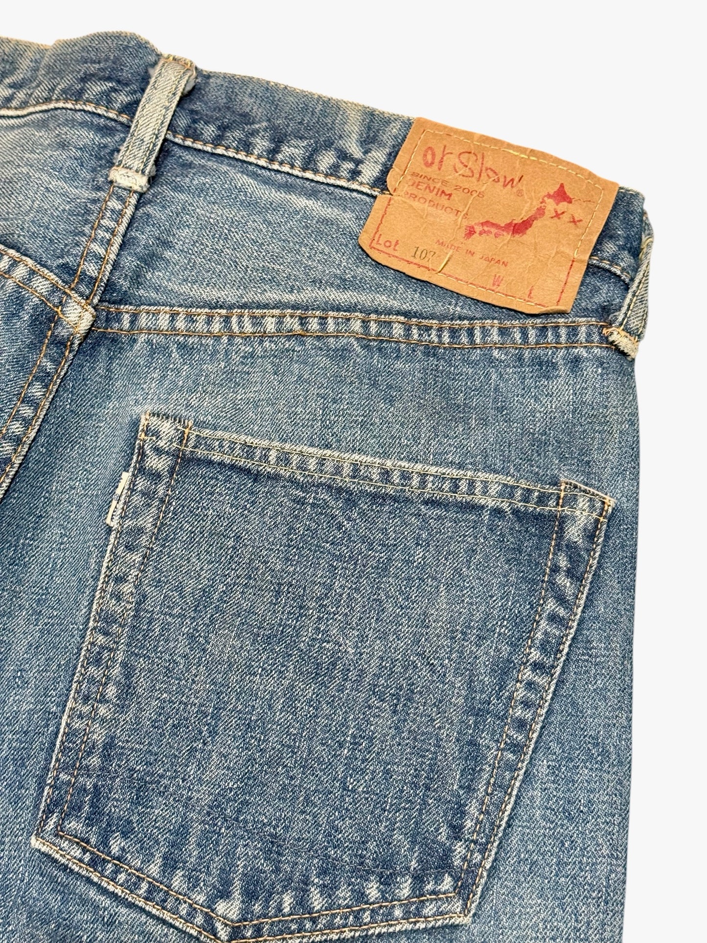 Vintage OrSlow Japan Lot 107 Selvedge Denim Jeans Distressed Fade Made in Japan