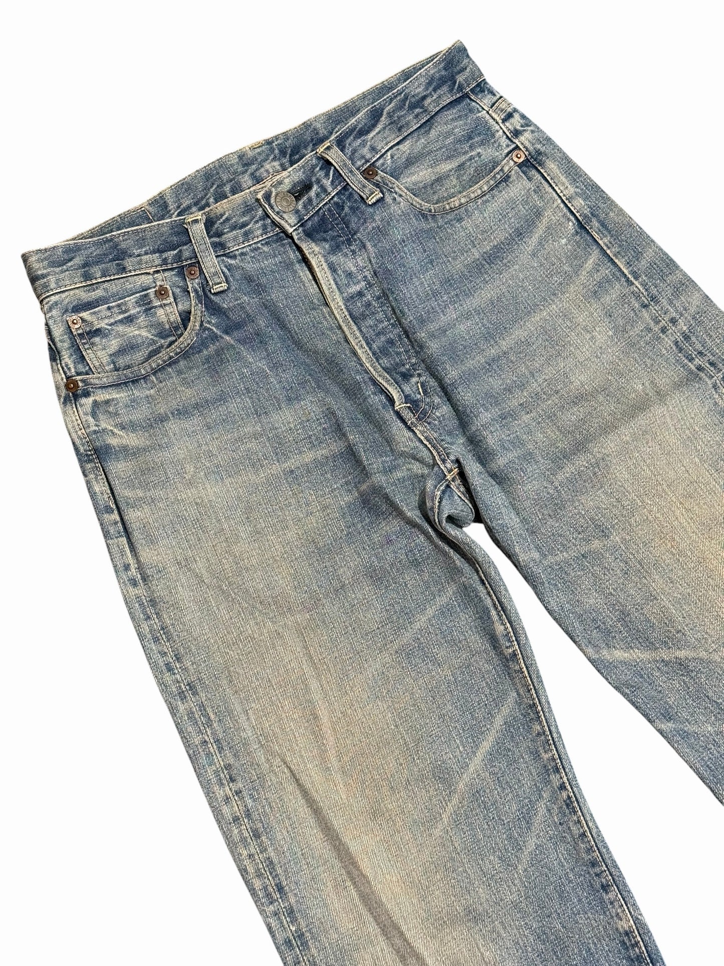 Vintage Omnigod Japan Selvedge Denim Jeans Distressed Fade Made in Japan