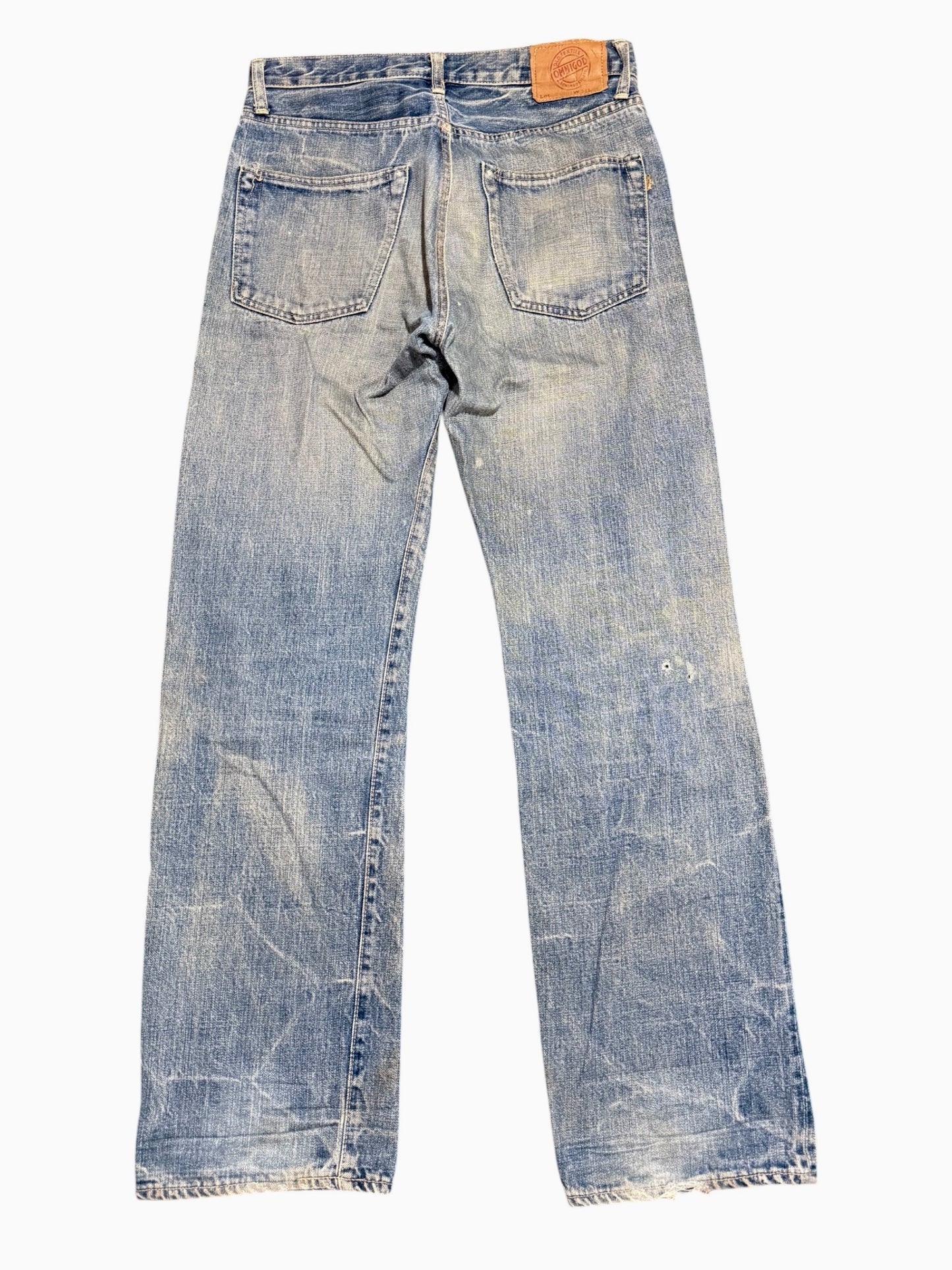 Vintage Omnigod Japan Selvedge Denim Jeans Distressed Fade Made in Japan
