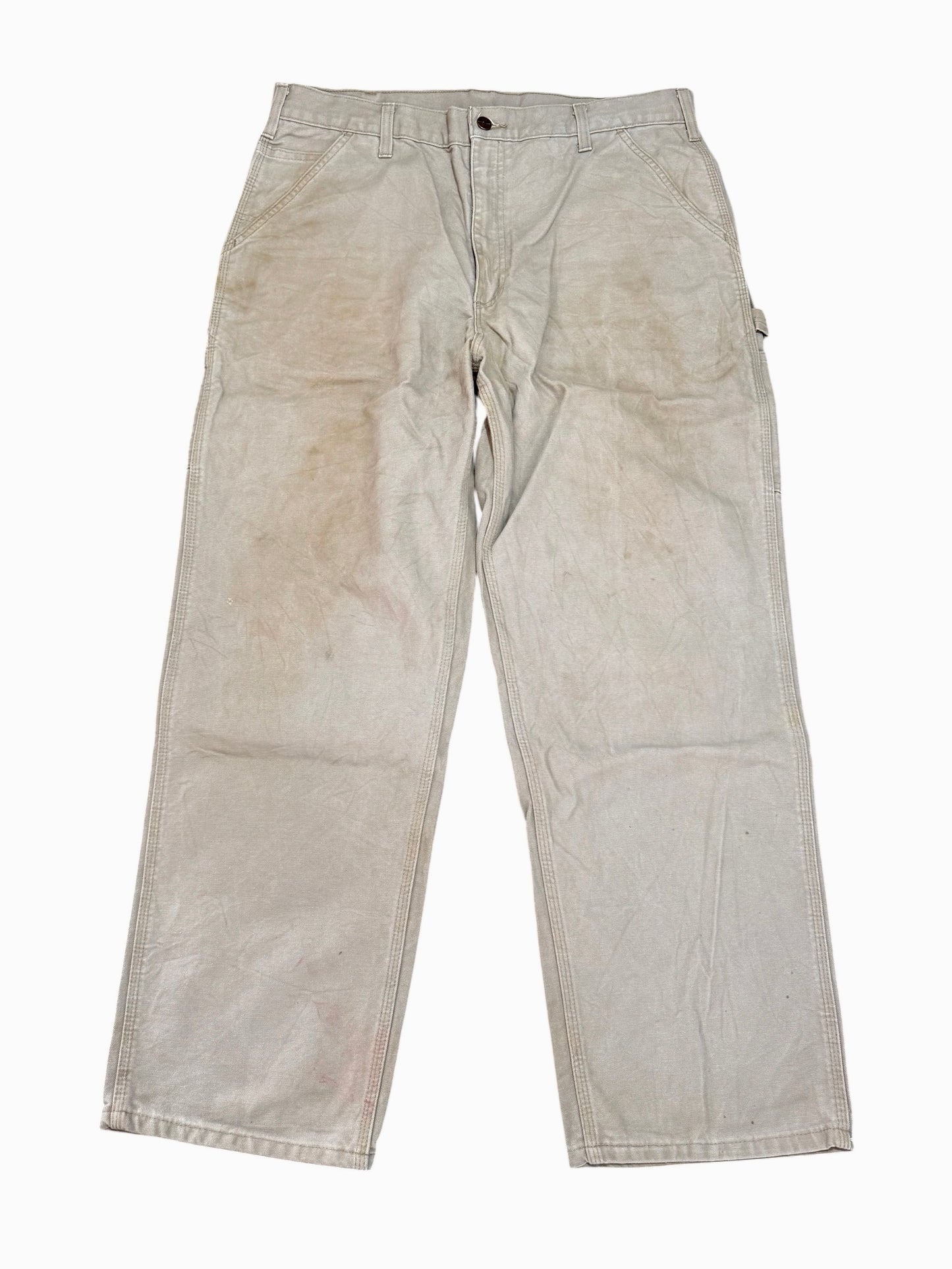 Carhartt B11 Duck Work Pants Natural Fade Original Dungaree Fit Grey