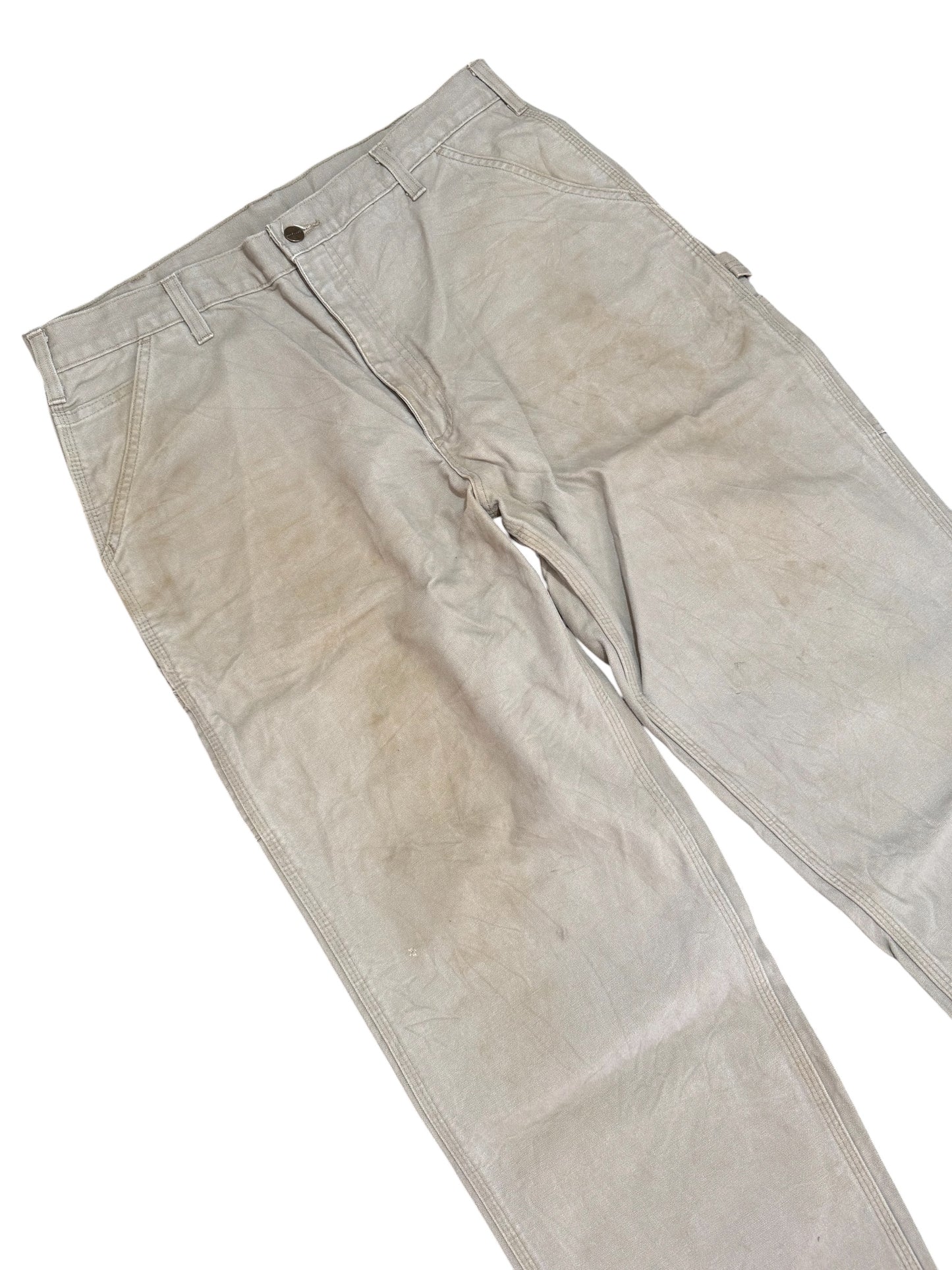 Carhartt B11 Duck Work Pants Natural Fade Original Dungaree Fit Grey
