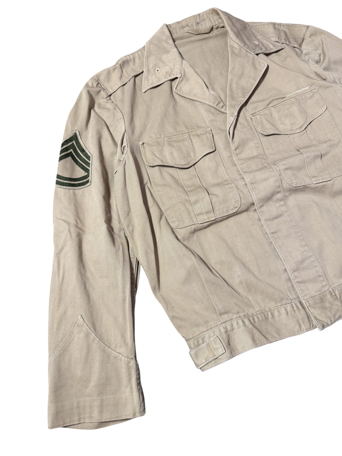 Vintage 1940s–50s U.S. Military Sergeant Jacket Korean War Era Ike Style Utility Jacket