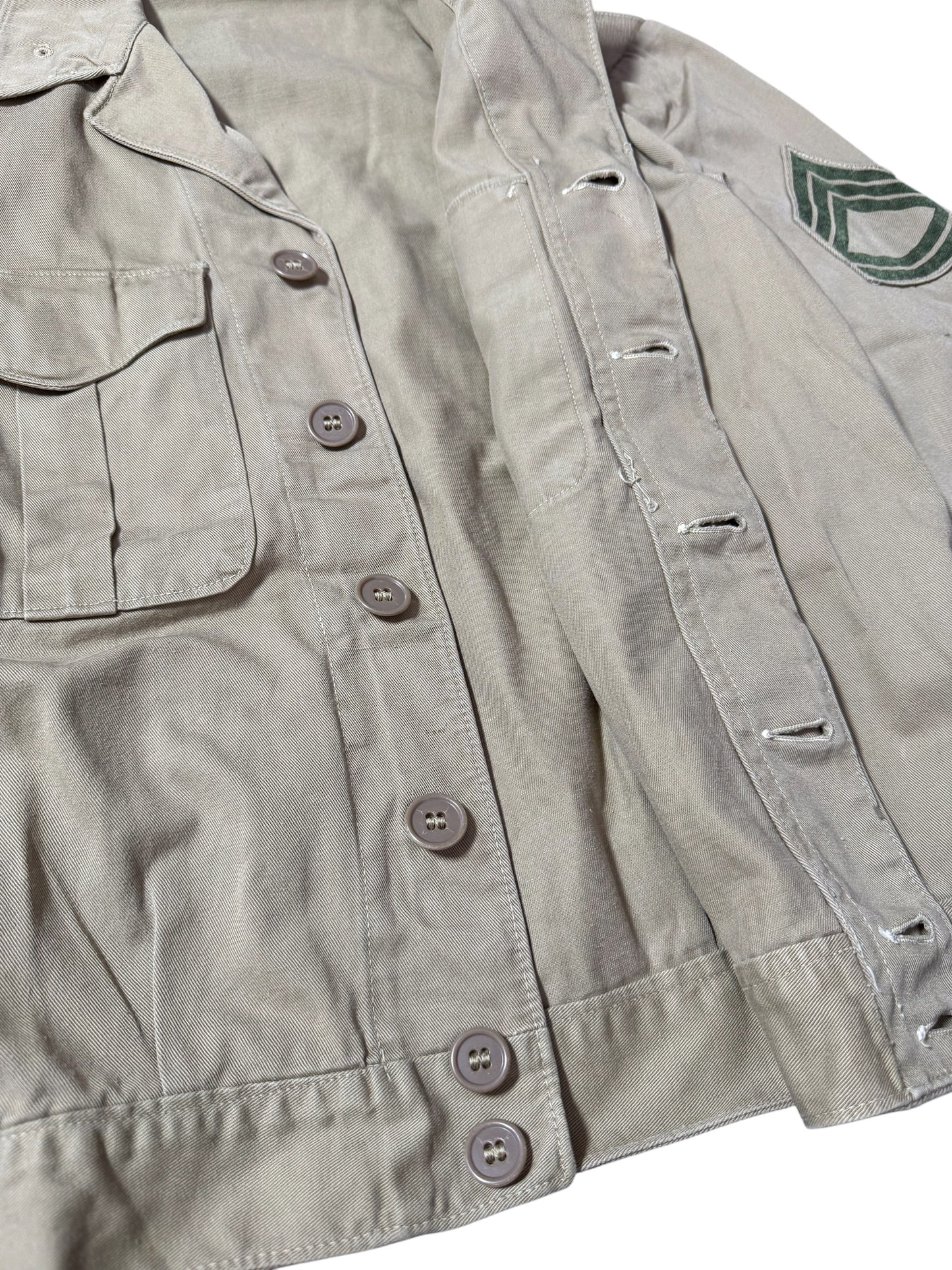Vintage 1940s–50s U.S. Military Sergeant Jacket Korean War Era Ike Style Utility Jacket