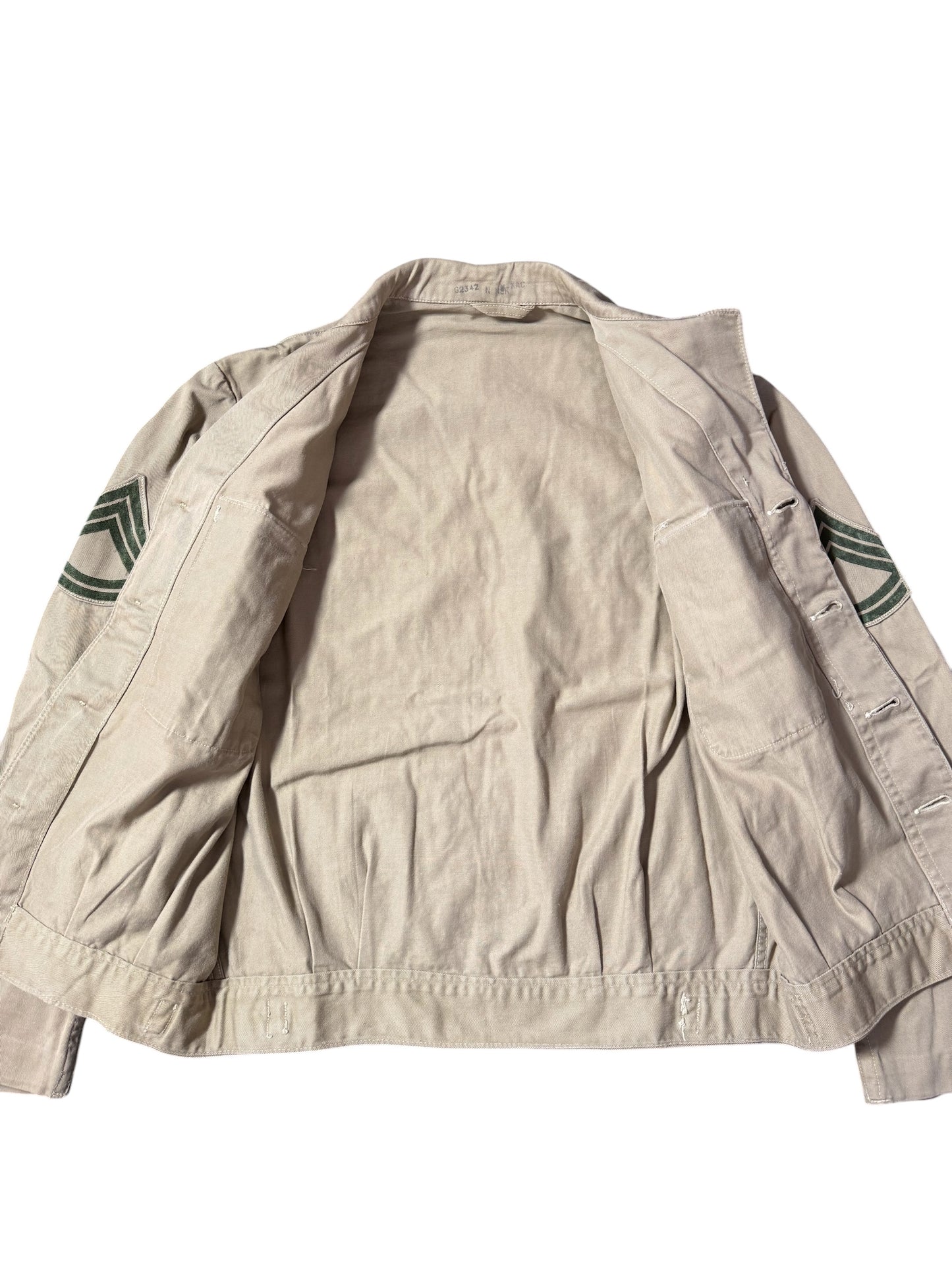 Vintage 1940s–50s U.S. Military Sergeant Jacket Korean War Era Ike Style Utility Jacket