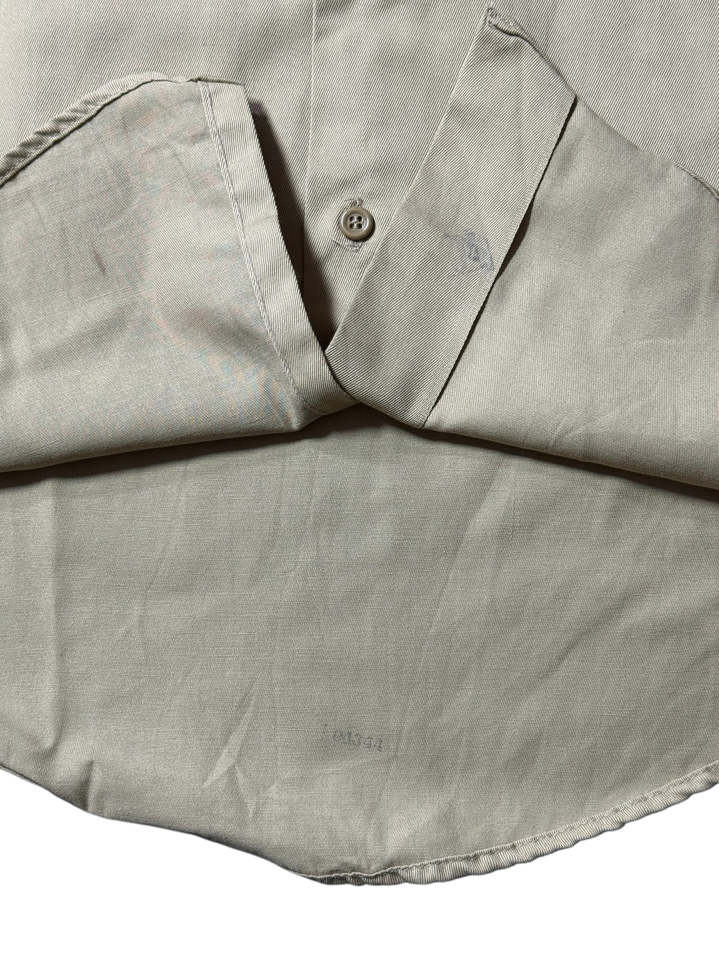 Vintage 1960s Lee Prest Chetopa Twill Work Shirt Beige Button Up USA