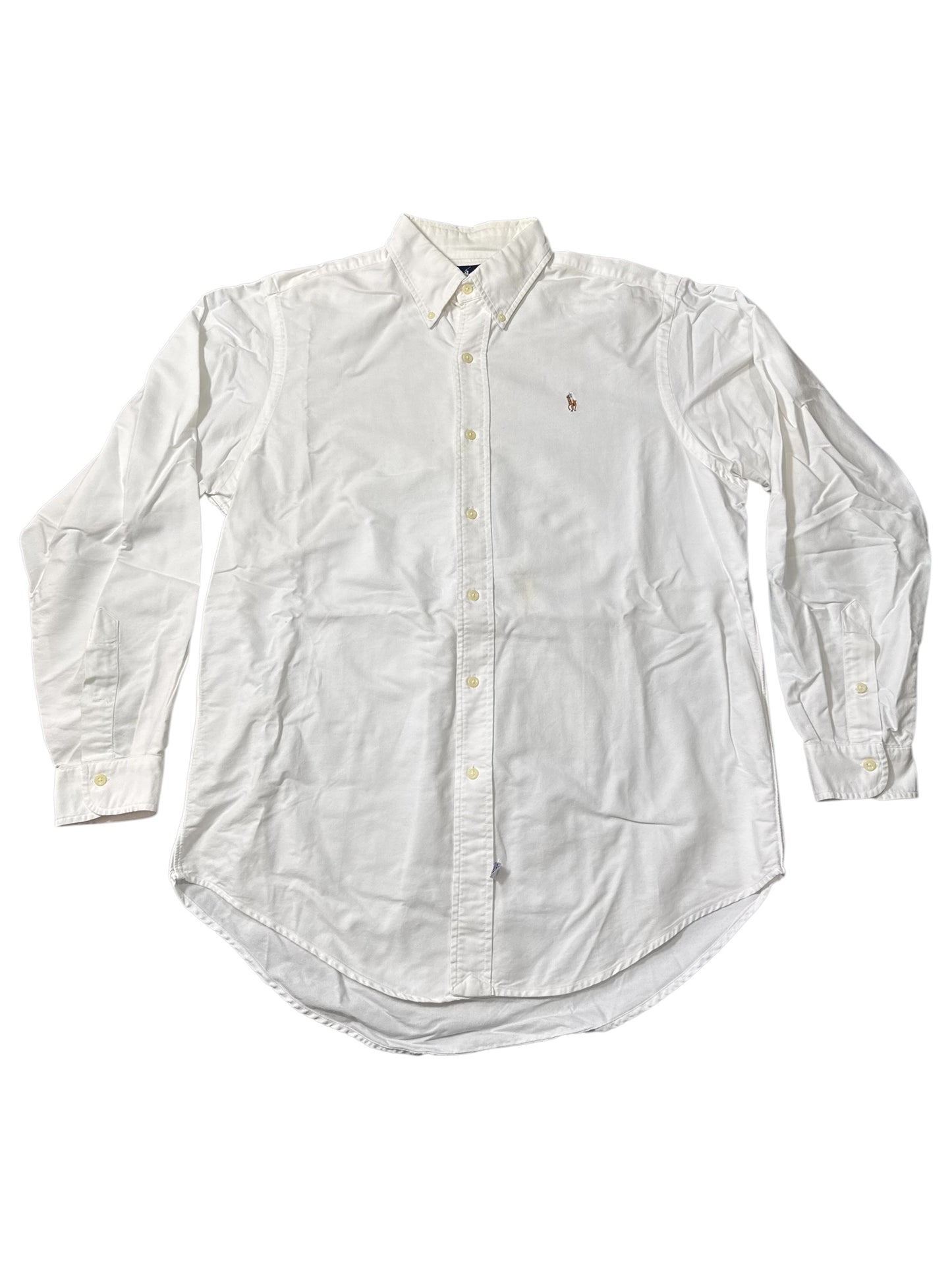 Ralph Lauren White Oxford Button Down Shirt Classic Pony Logo