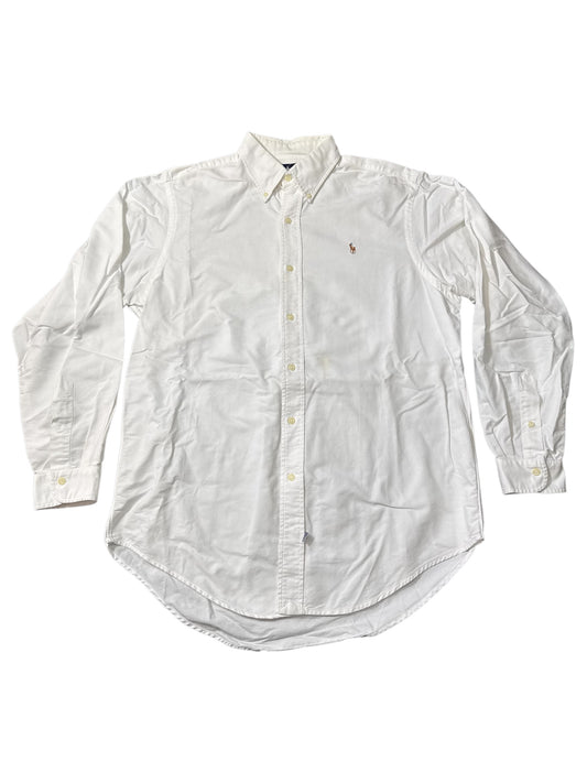Ralph Lauren White Oxford Button Down Shirt Classic Pony Logo