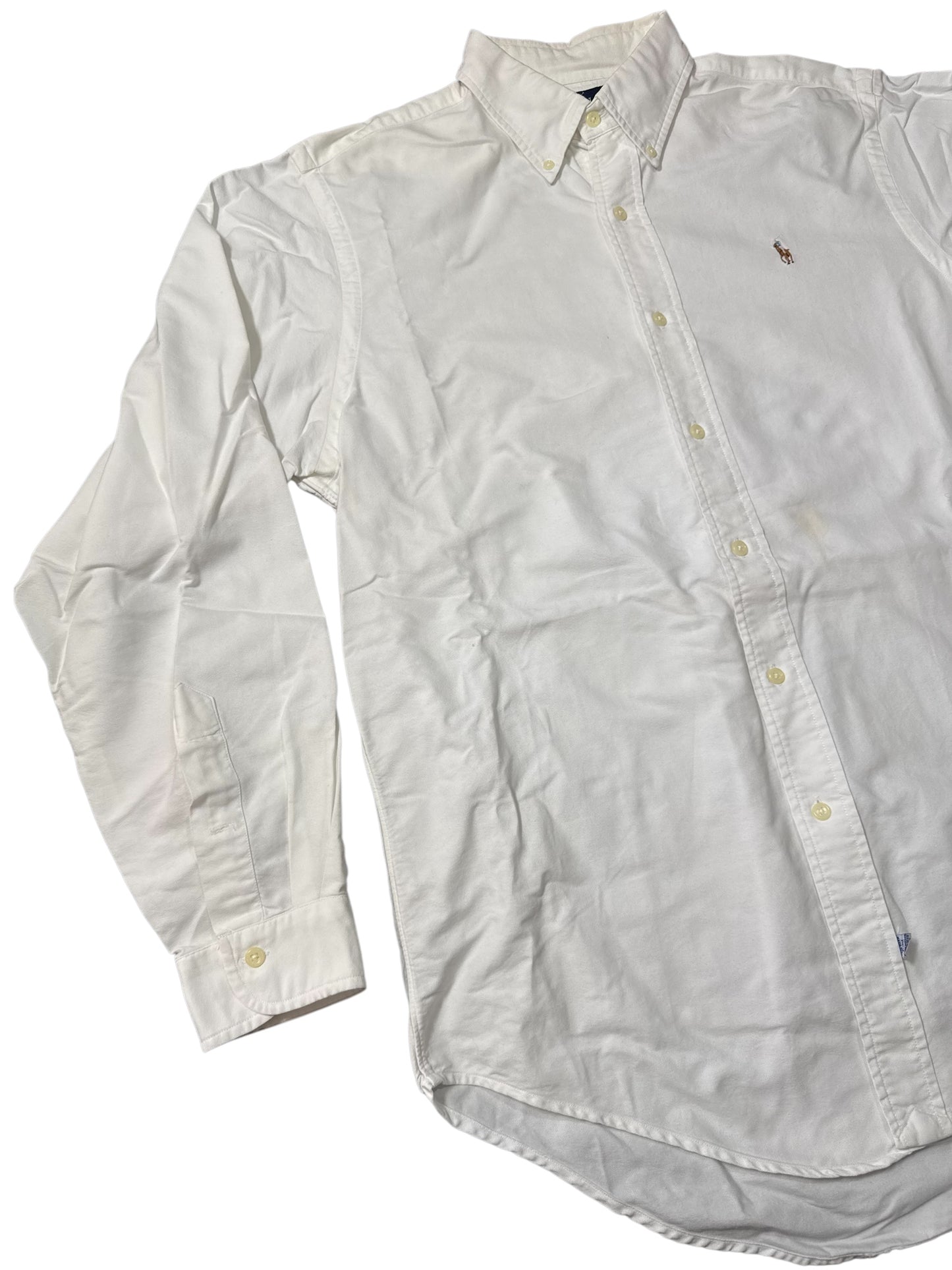 Ralph Lauren White Oxford Button Down Shirt Classic Pony Logo