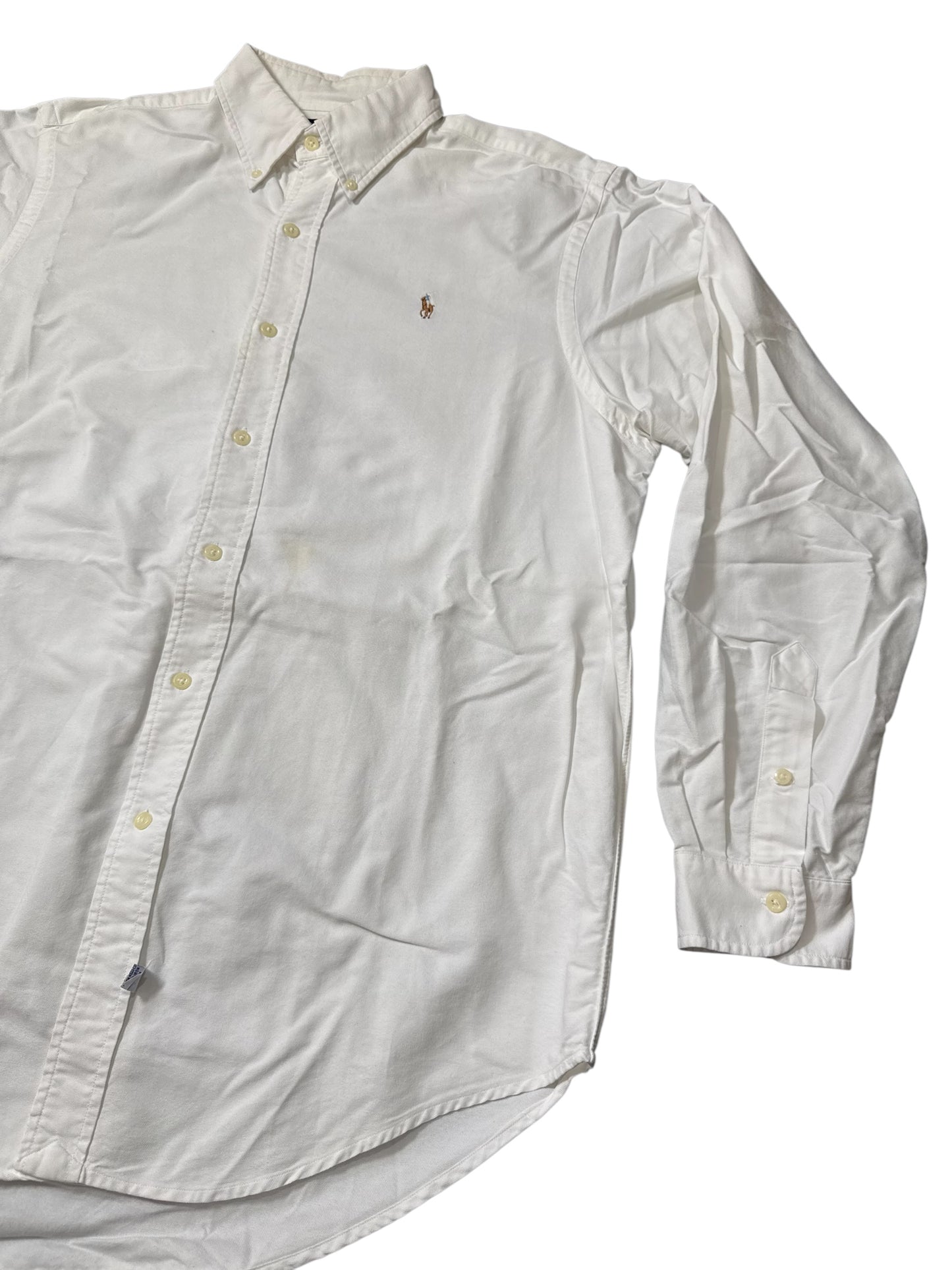 Ralph Lauren White Oxford Button Down Shirt Classic Pony Logo