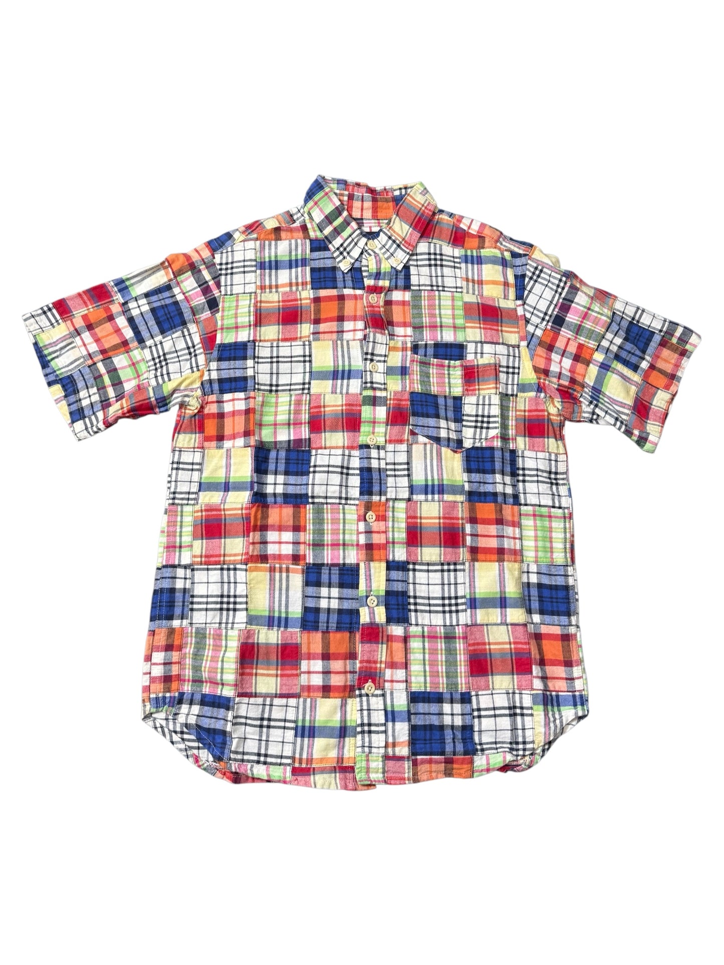 SHIPS Patchwork Plaid Button Up Shirt