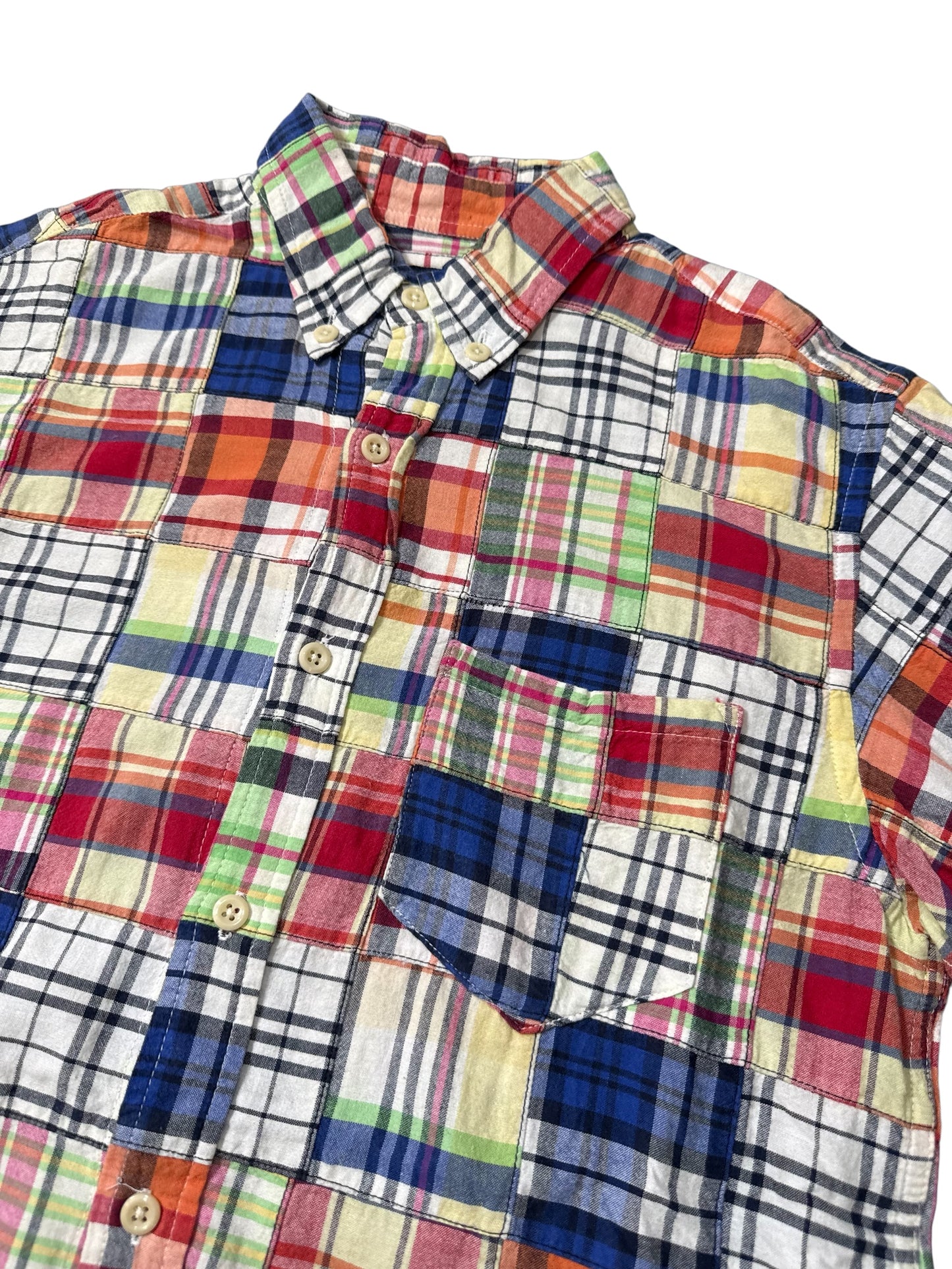 SHIPS Patchwork Plaid Button Up Shirt