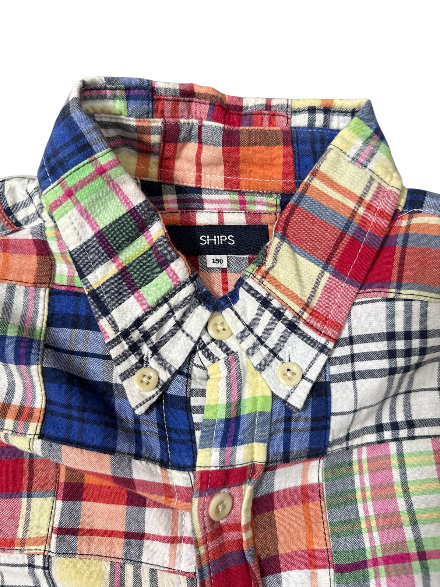 SHIPS Patchwork Plaid Button Up Shirt