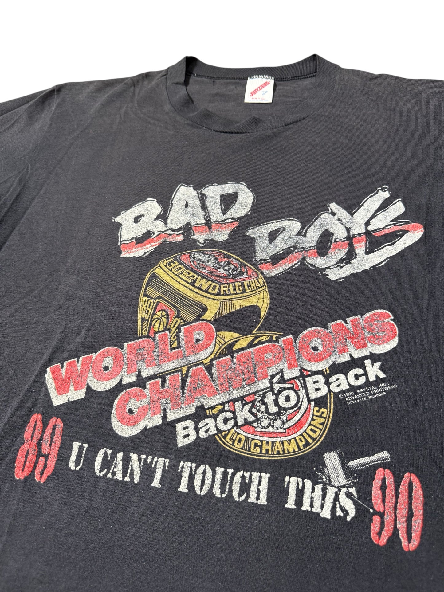 Vintage 1990 Chicago Bulls Bad Boys Back to Back World Champions Tshirt