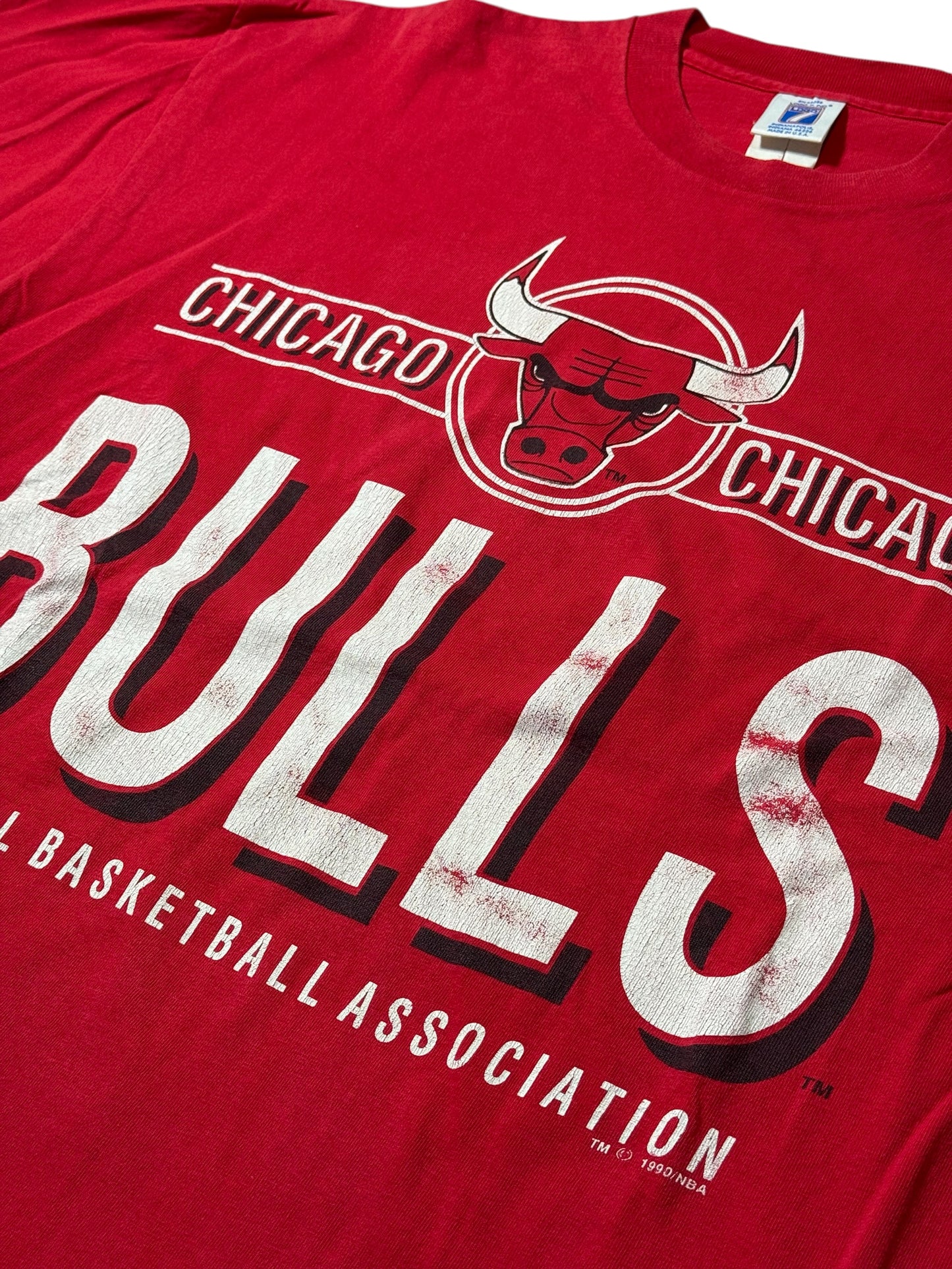 Vintage 1990 Chicago Bulls NBA Logo 7 Big Graphic Tshirt