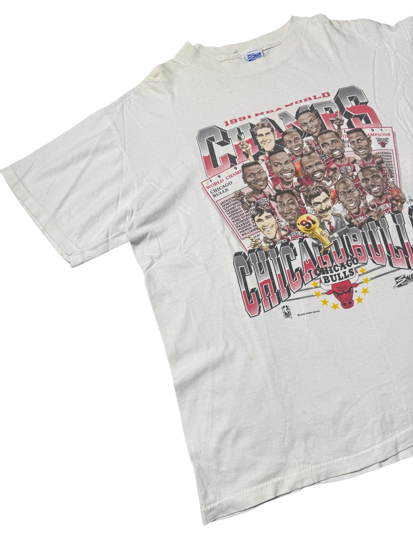Vintage 1991 Chicago Bulls World Champions Tshirt Salem Sportswear USA