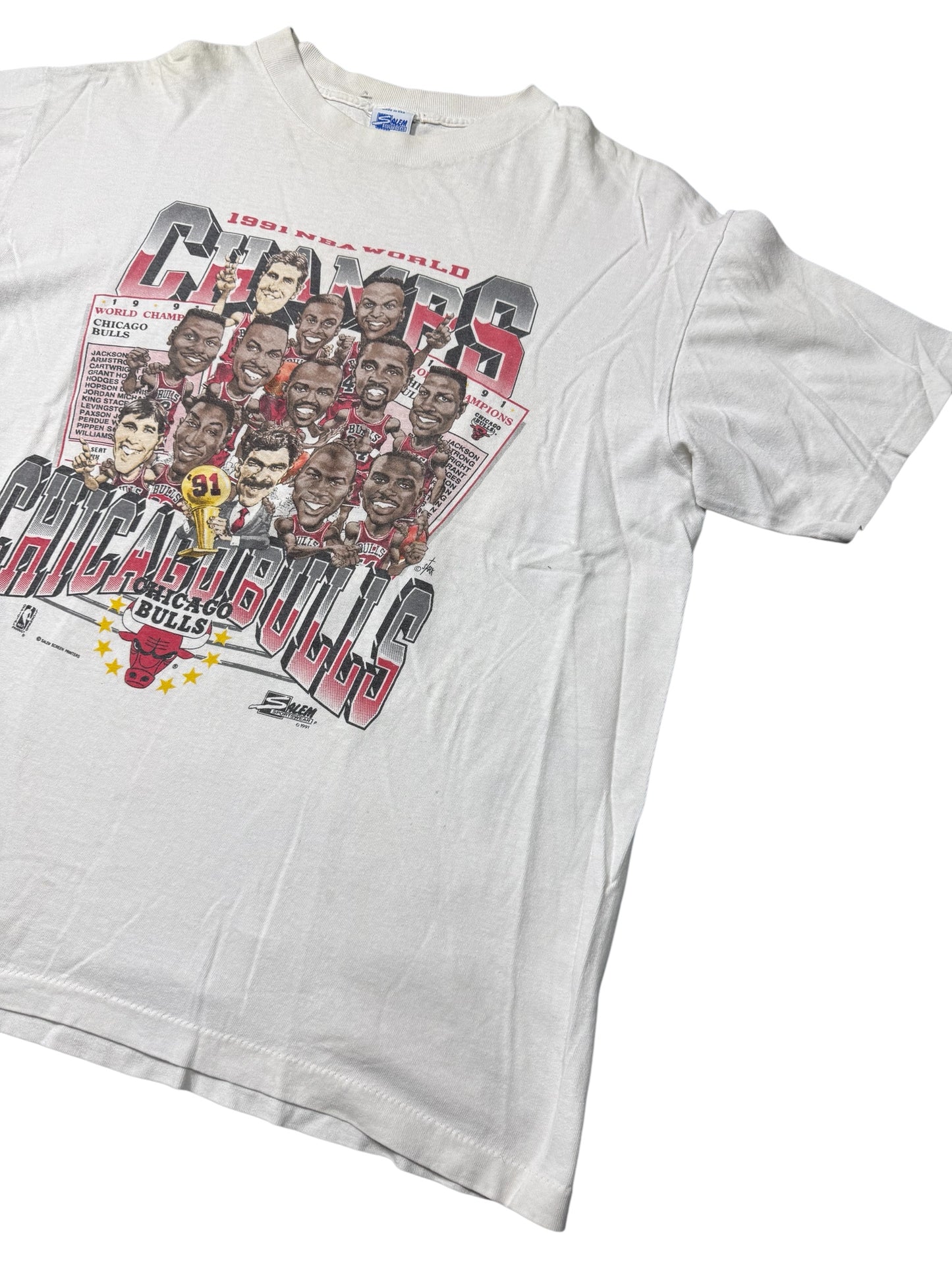 Vintage 1991 Chicago Bulls World Champions Tshirt Salem Sportswear USA