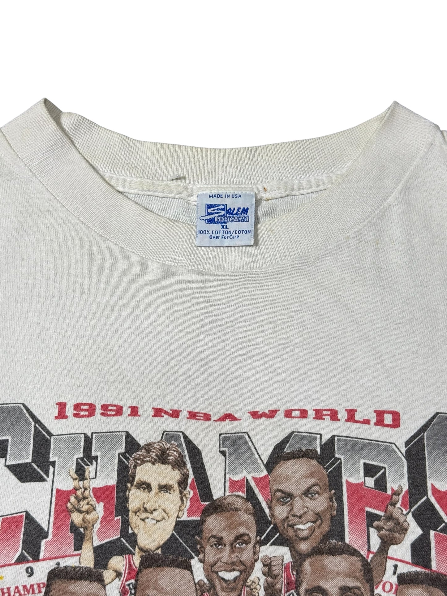 Vintage 1991 Chicago Bulls World Champions Tshirt Salem Sportswear USA
