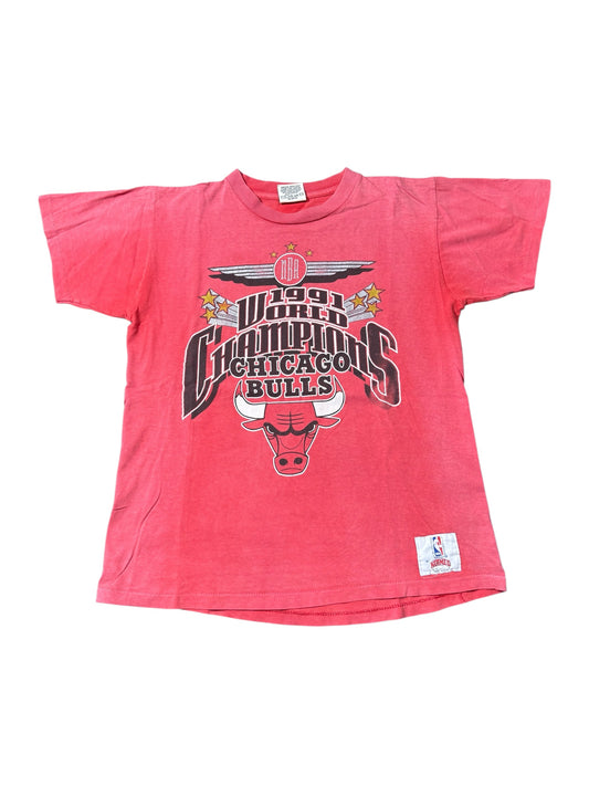 Vintage 1991 Chicago Bulls World Champions Tshirt Nutmeg USA