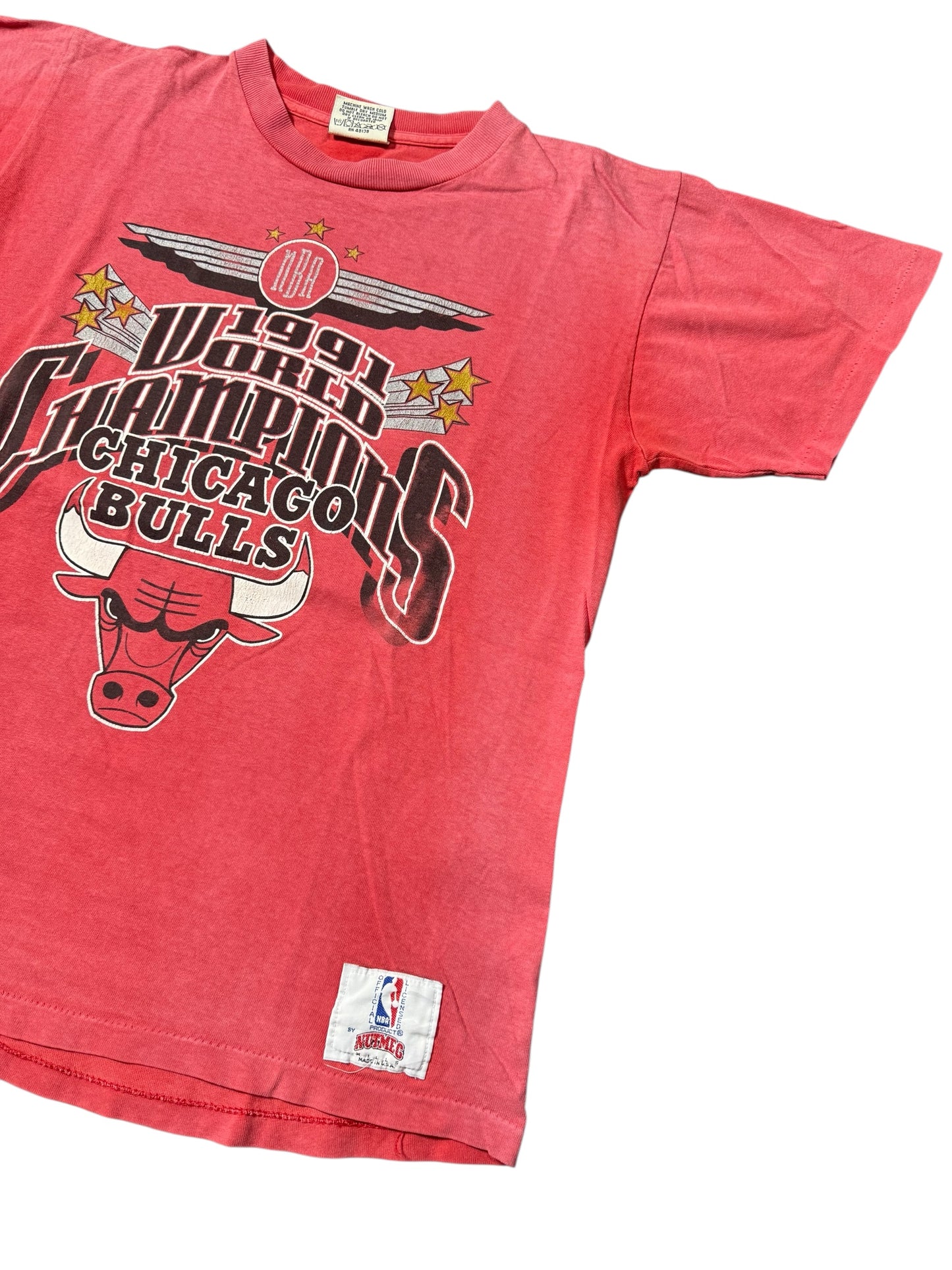 Vintage 1991 Chicago Bulls World Champions Tshirt Nutmeg USA