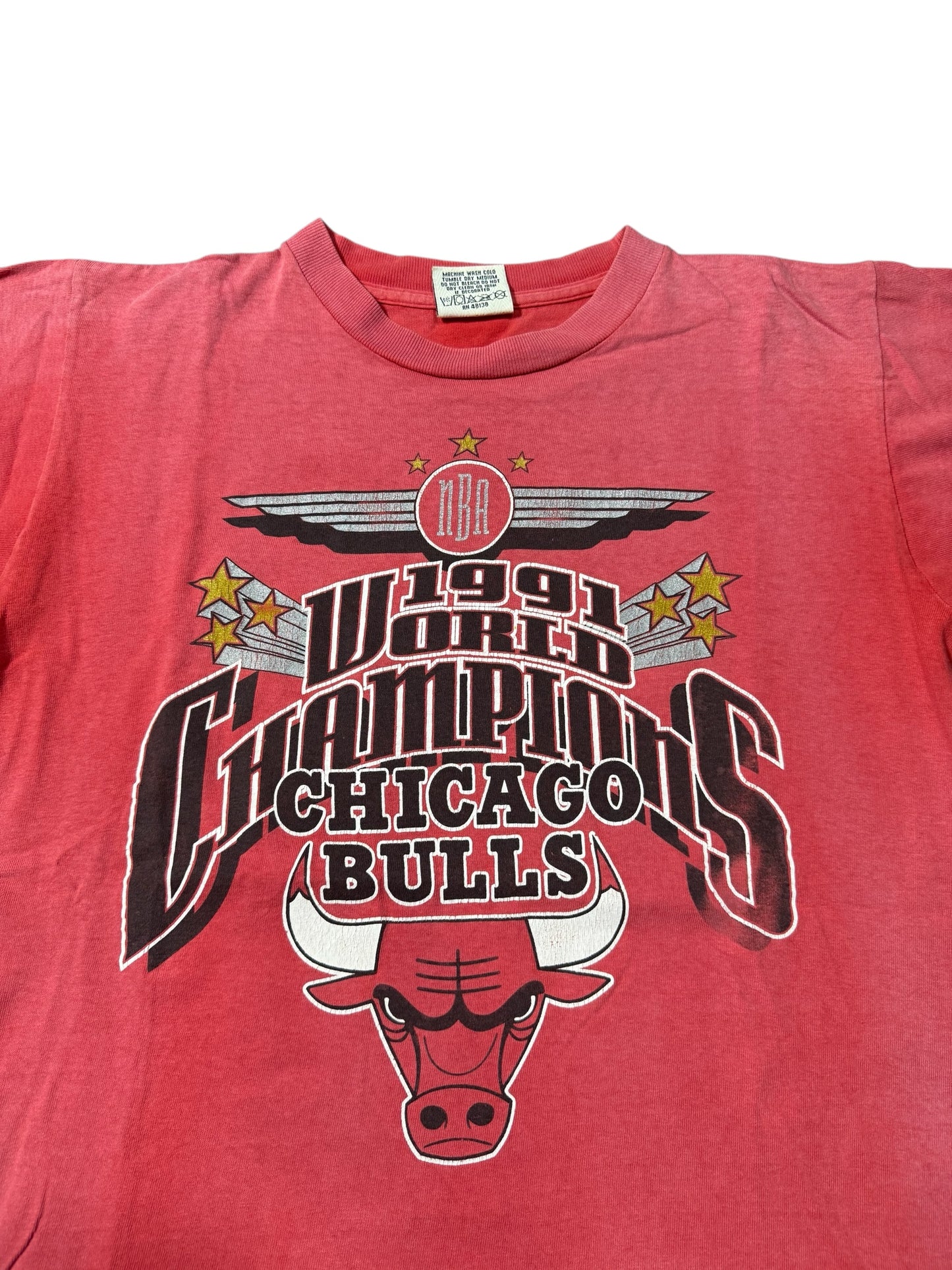 Vintage 1991 Chicago Bulls World Champions Tshirt Nutmeg USA