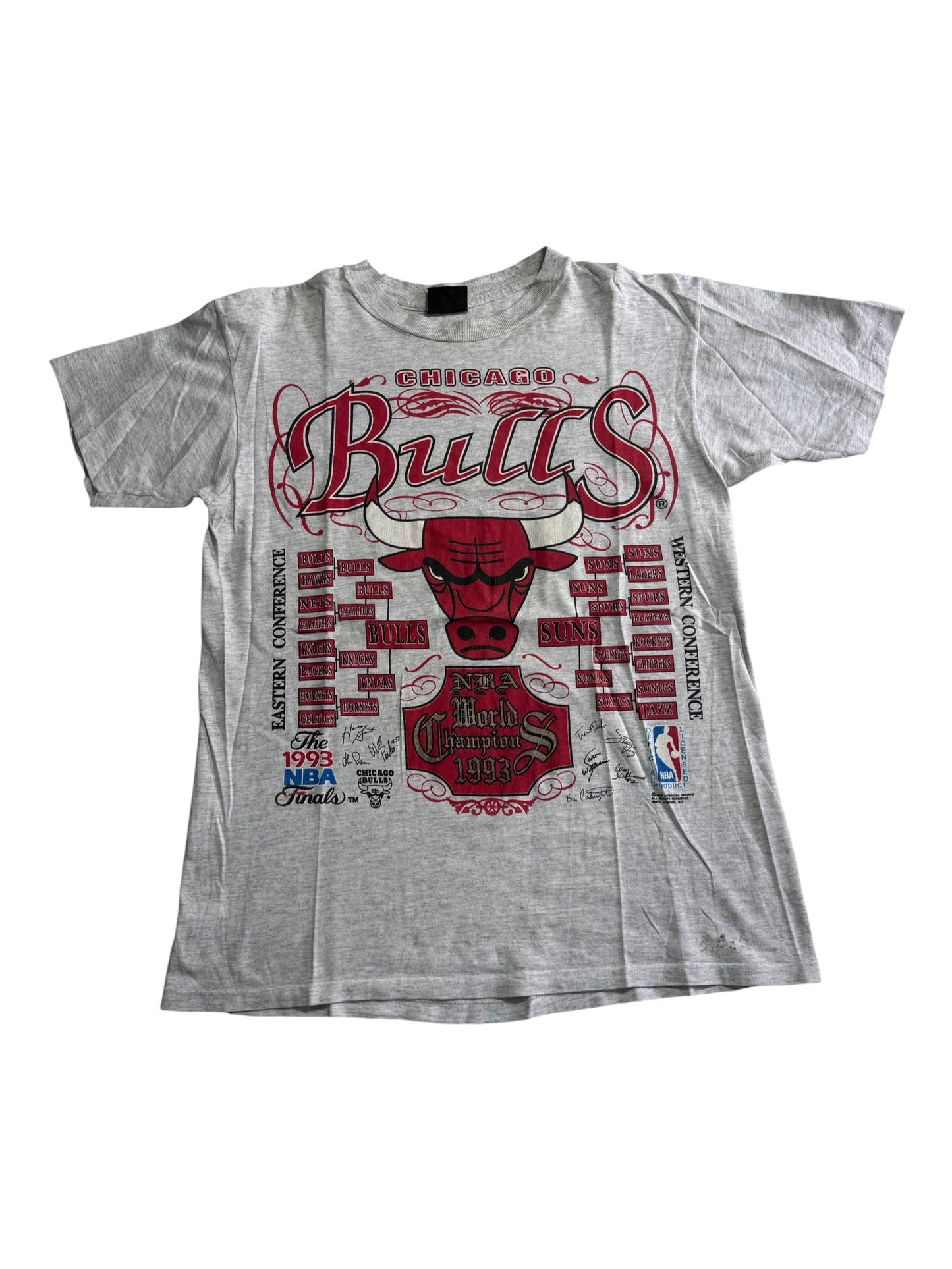 Vintage NBA All Teams Tshirt Chicago Bulls Lakers Suns Spurs Sonics Jazz 1990s USA
