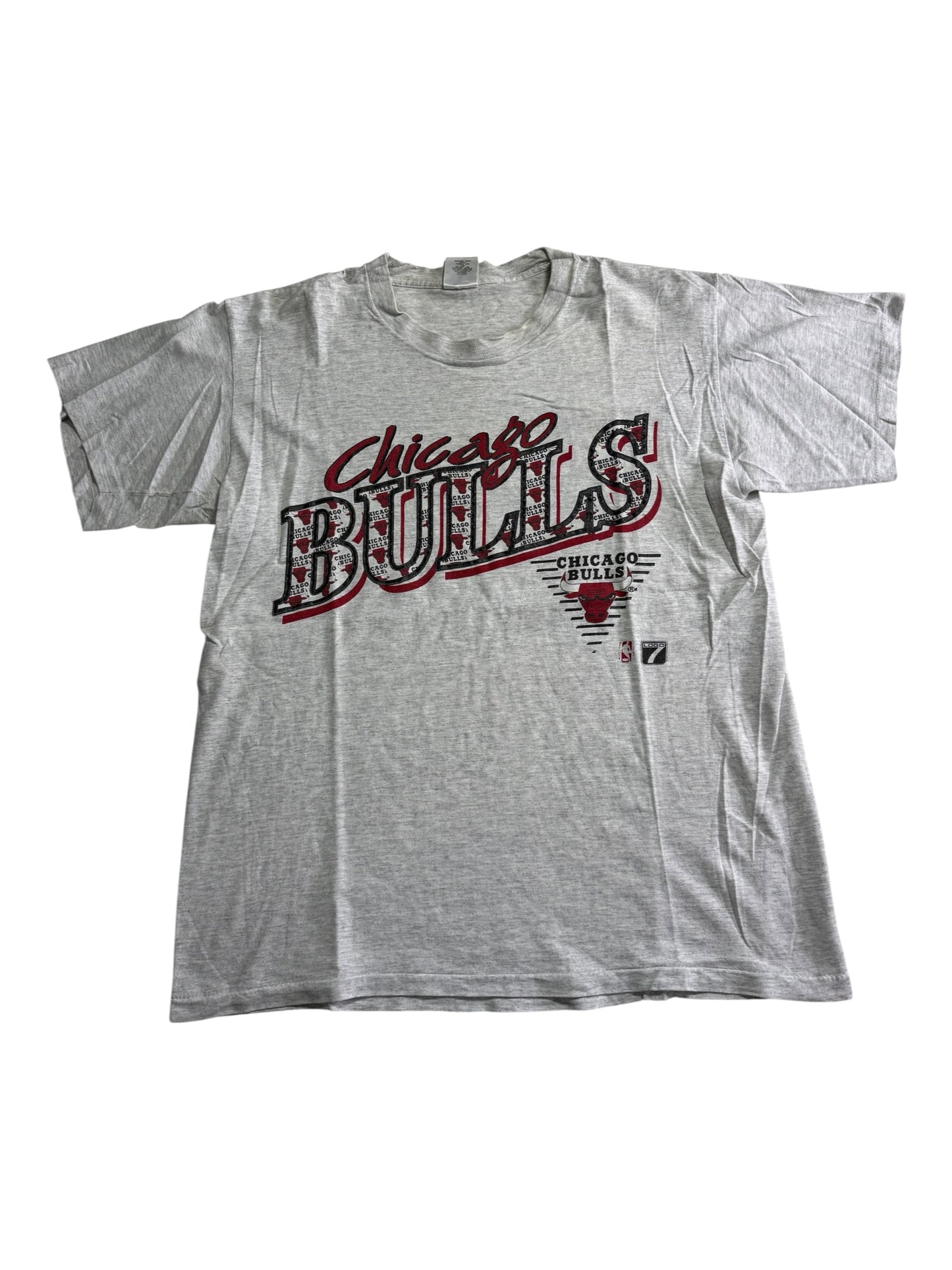 Vintage Chicago Bulls Logo 7 Tshirt 1990s NBA Made in USA