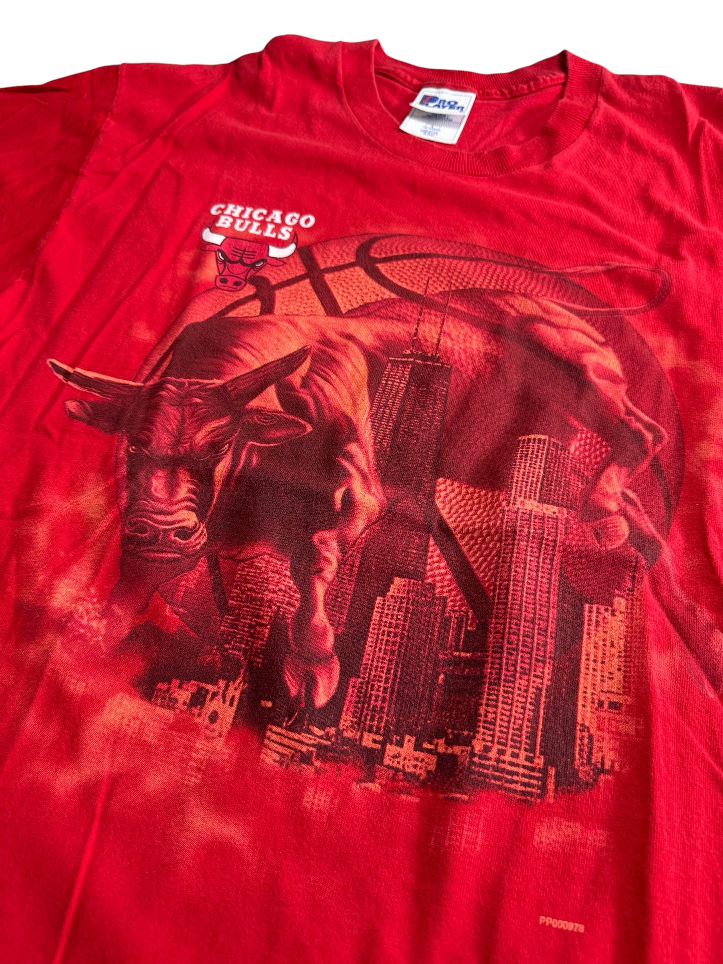 Vintage Chicago Bulls Big Graphic Tshirt Pro Player NBA 1990s Made in USA