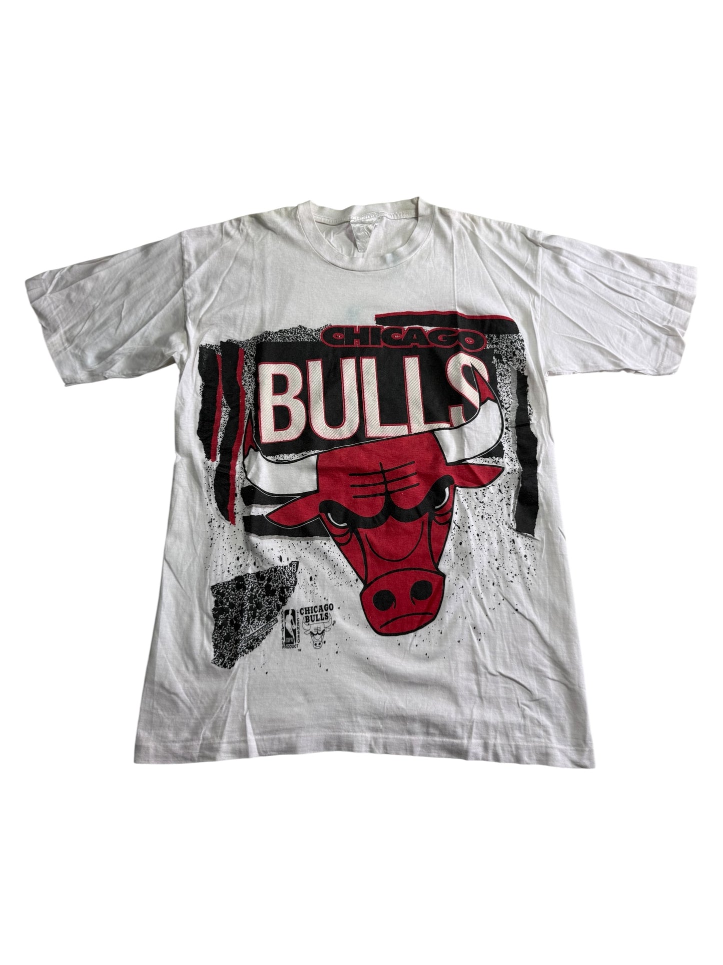 Vintage Chicago Bulls Big Logo Tshirt Magic Johnson T’s NBA 1990s