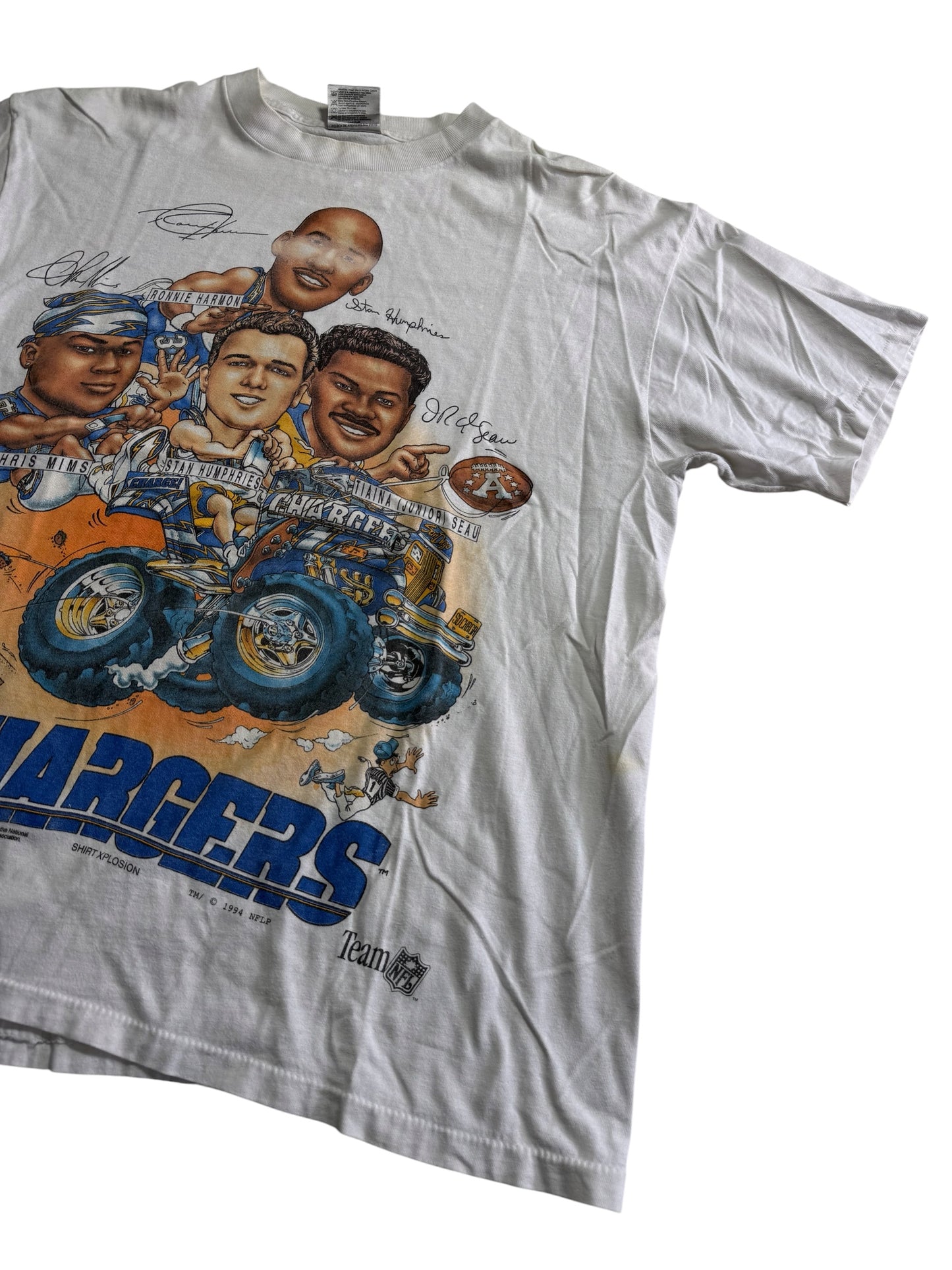 Vintage 1994 San Diego Chargers Shirt Xplosion NFL Team Players Graphic Tshirt