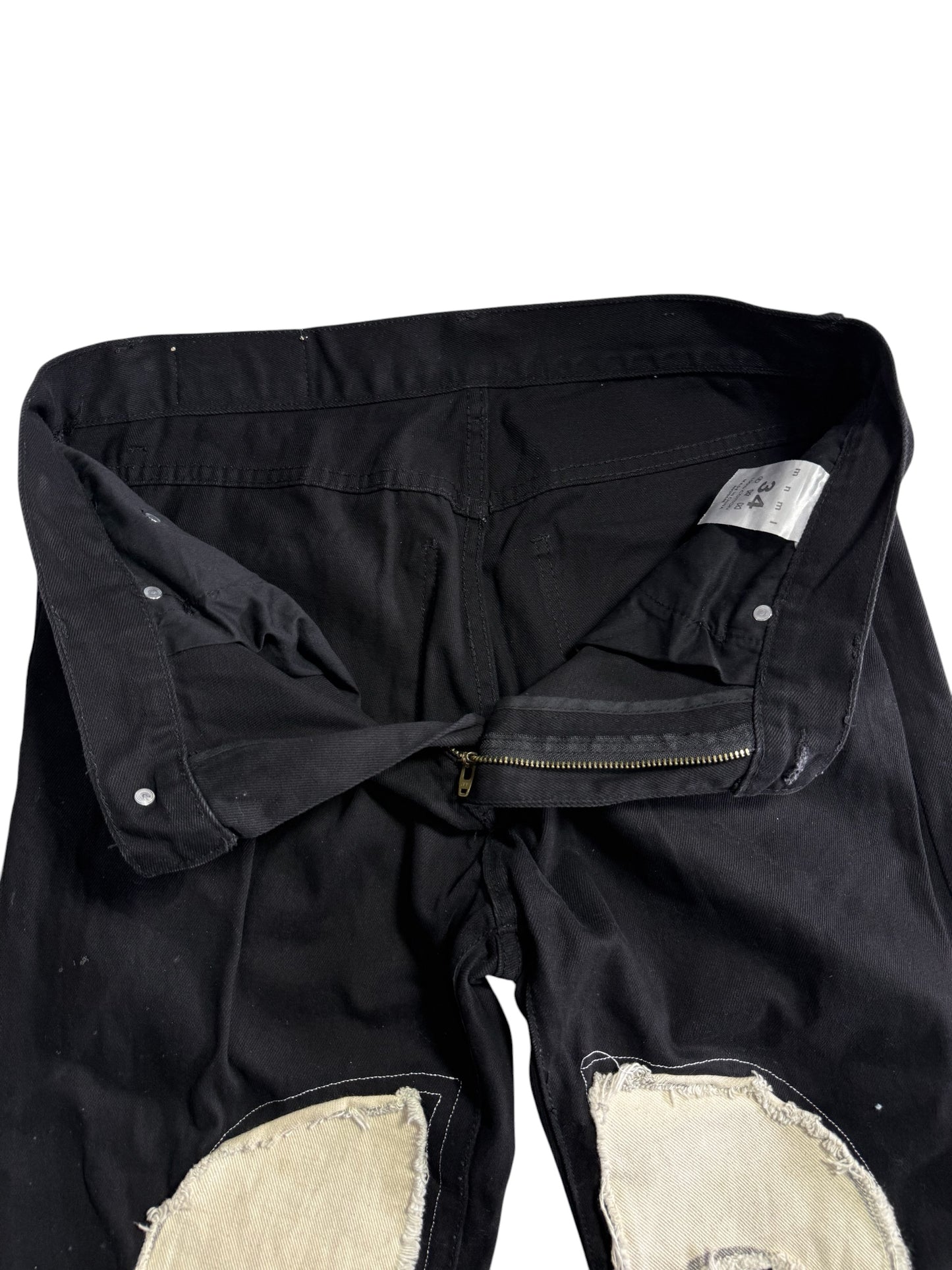 Mnml Custom Skull Patch Black Denim Jeans Gothic Punk Pants