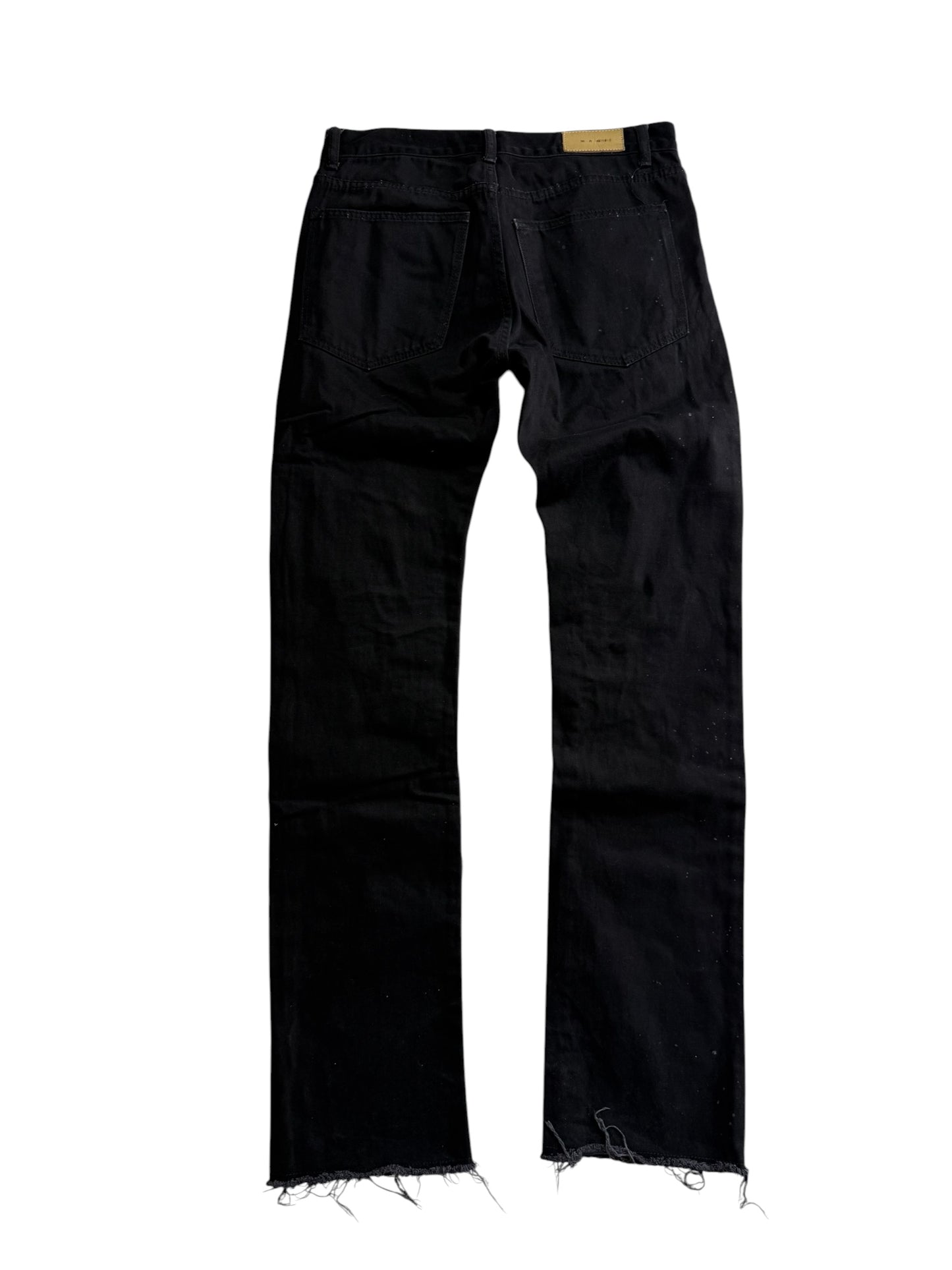 Mnml Custom Skull Patch Black Denim Jeans Gothic Punk Pants