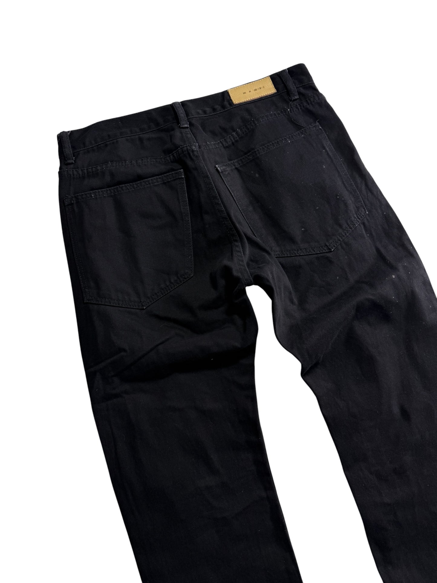 Mnml Custom Skull Patch Black Denim Jeans Gothic Punk Pants