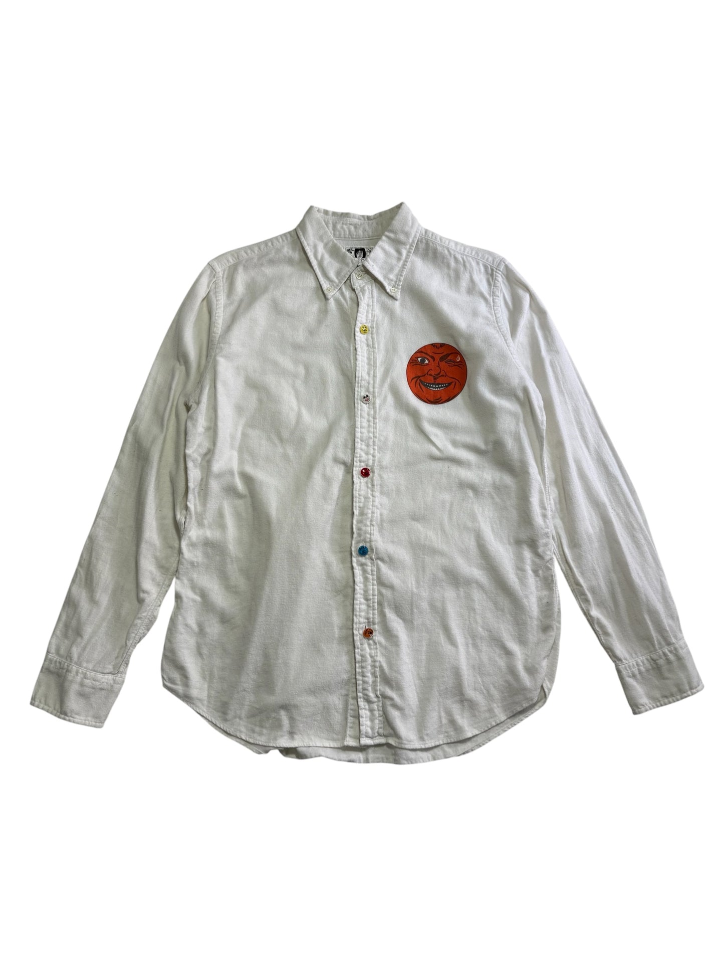 Tadanori Yokoo & Bohemians Button Up Shirt Face Artwork Print Multicolor Buttons