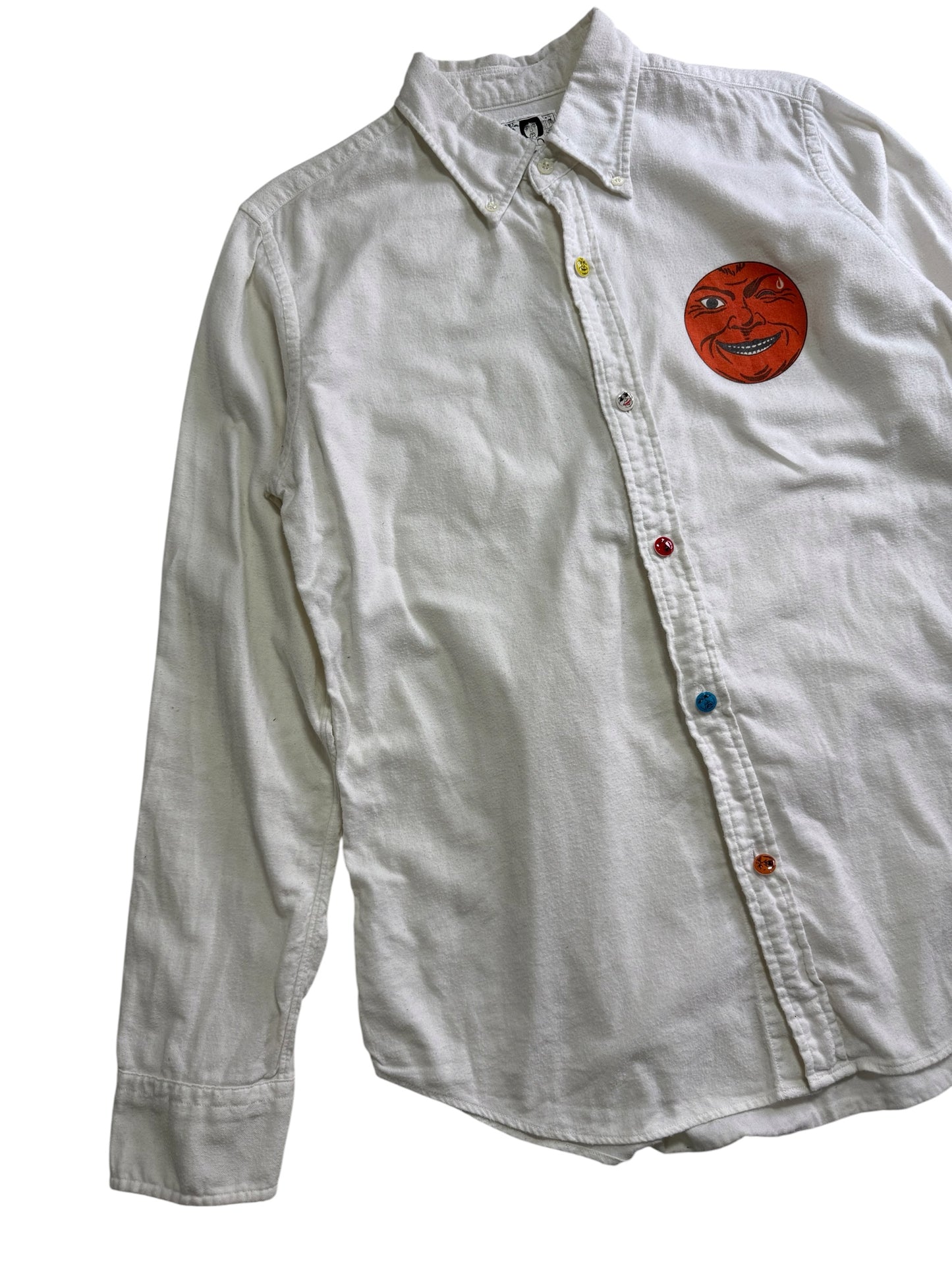Tadanori Yokoo & Bohemians Button Up Shirt Face Artwork Print Multicolor Buttons