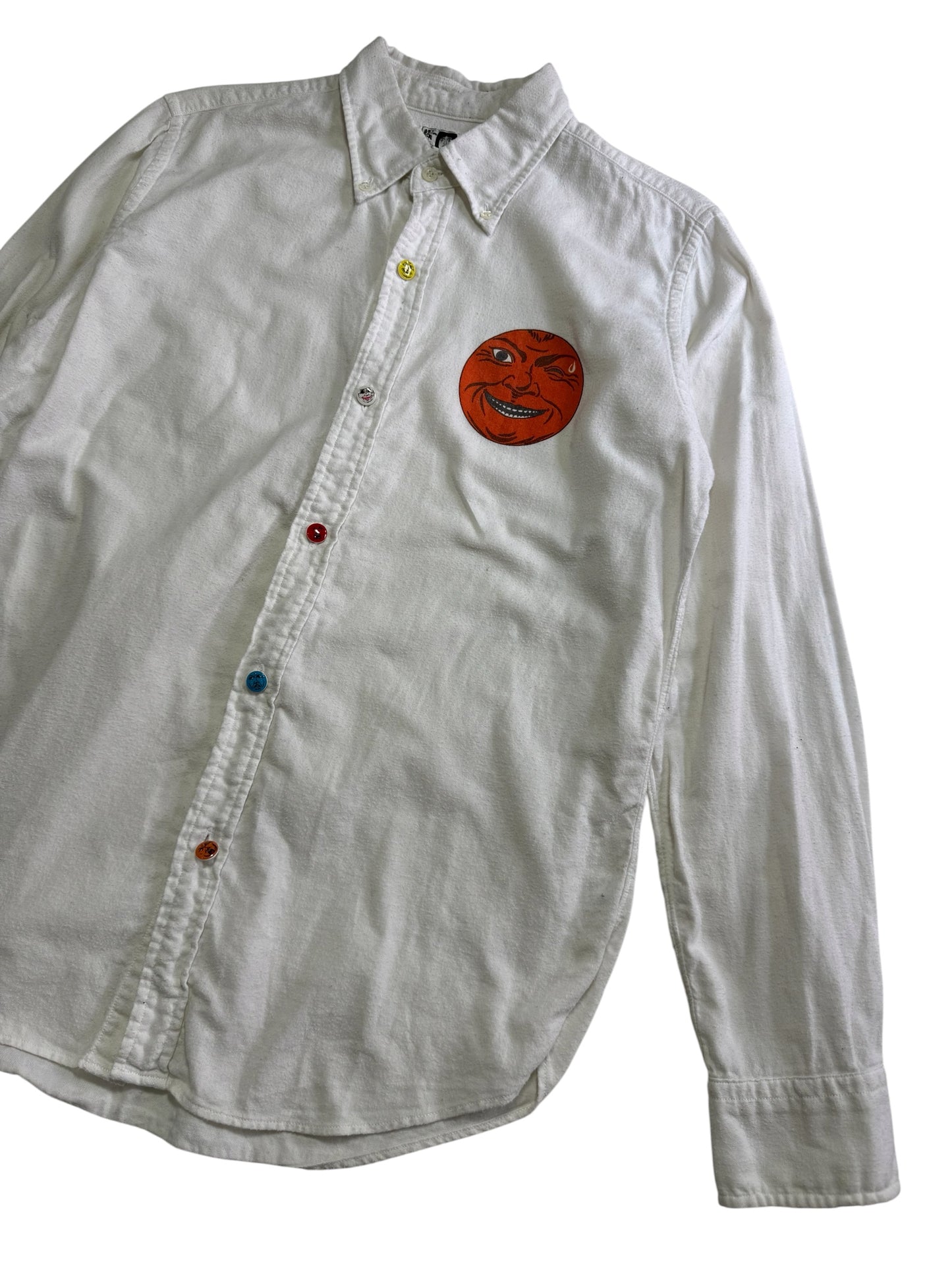 Tadanori Yokoo & Bohemians Button Up Shirt Face Artwork Print Multicolor Buttons