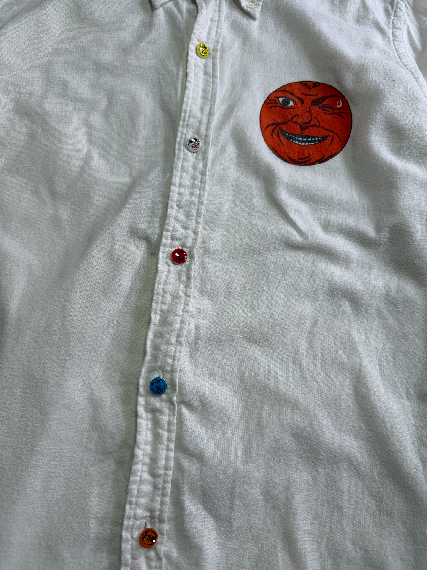 Tadanori Yokoo & Bohemians Button Up Shirt Face Artwork Print Multicolor Buttons