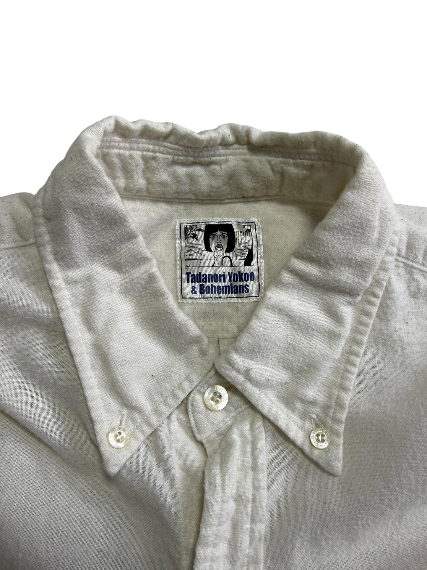 Tadanori Yokoo & Bohemians Button Up Shirt Face Artwork Print Multicolor Buttons