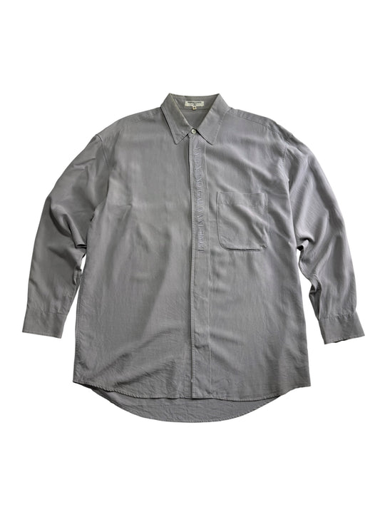 Vintage 80s/90s Valentino Garavani Sport Silk Shirt Embroidered Logo Made in Japan