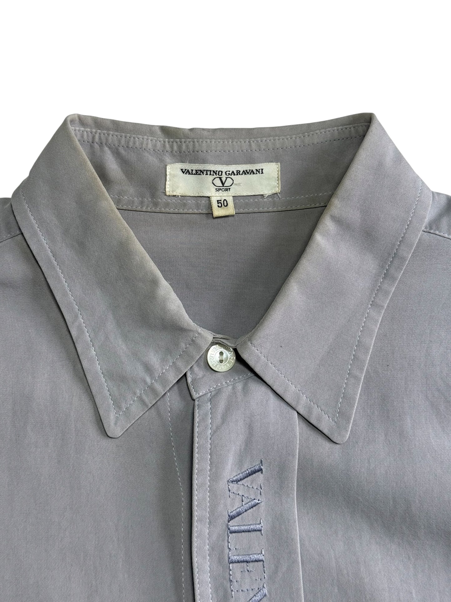 Vintage 80s/90s Valentino Garavani Sport Silk Shirt Embroidered Logo Made in Japan
