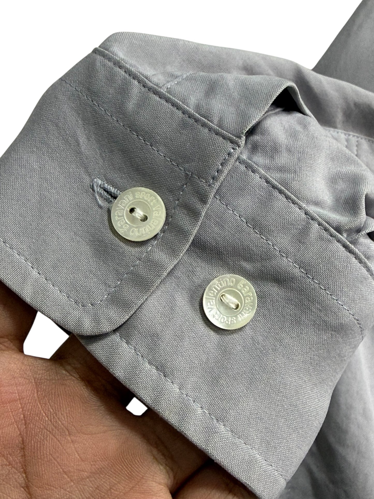 Vintage 80s/90s Valentino Garavani Sport Silk Shirt Embroidered Logo Made in Japan