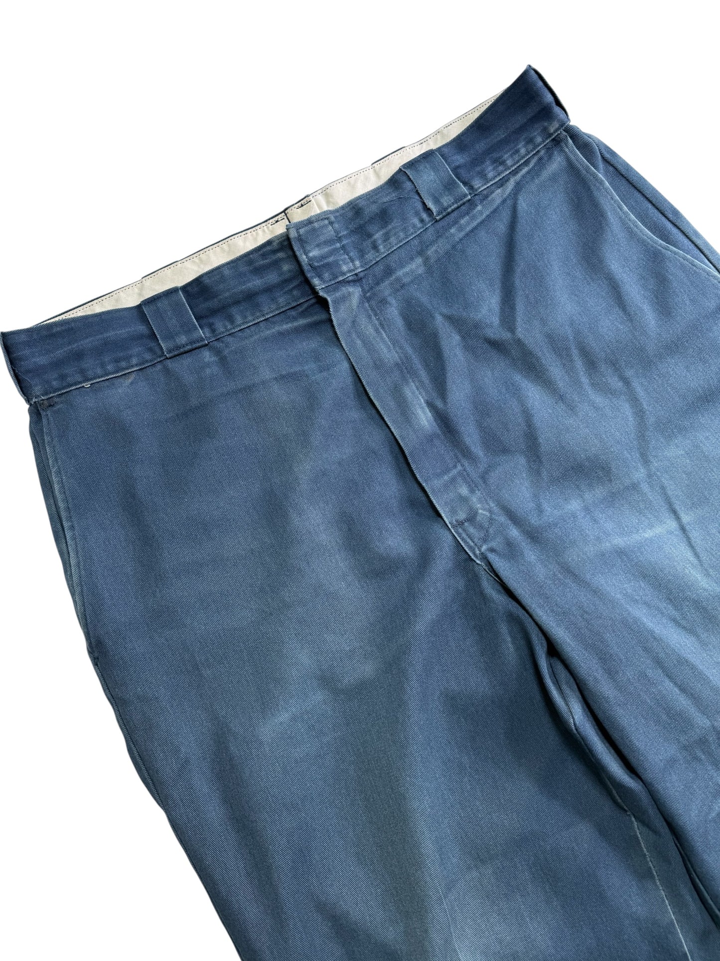 Vintage Dickies Cut-Off Work Pants Distressed Hem Blue Workwear