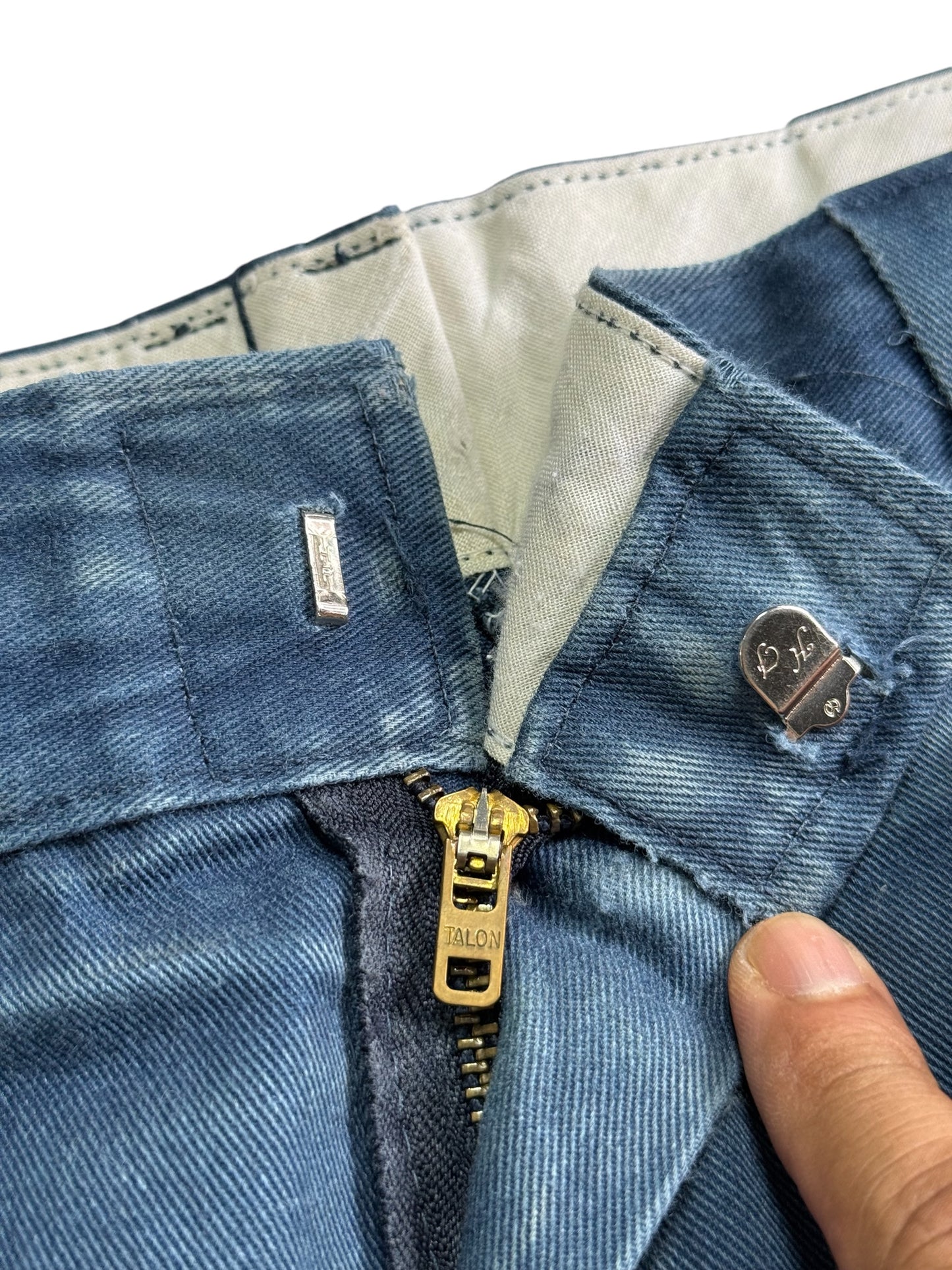 Vintage Dickies Cut-Off Work Pants Distressed Hem Blue Workwear