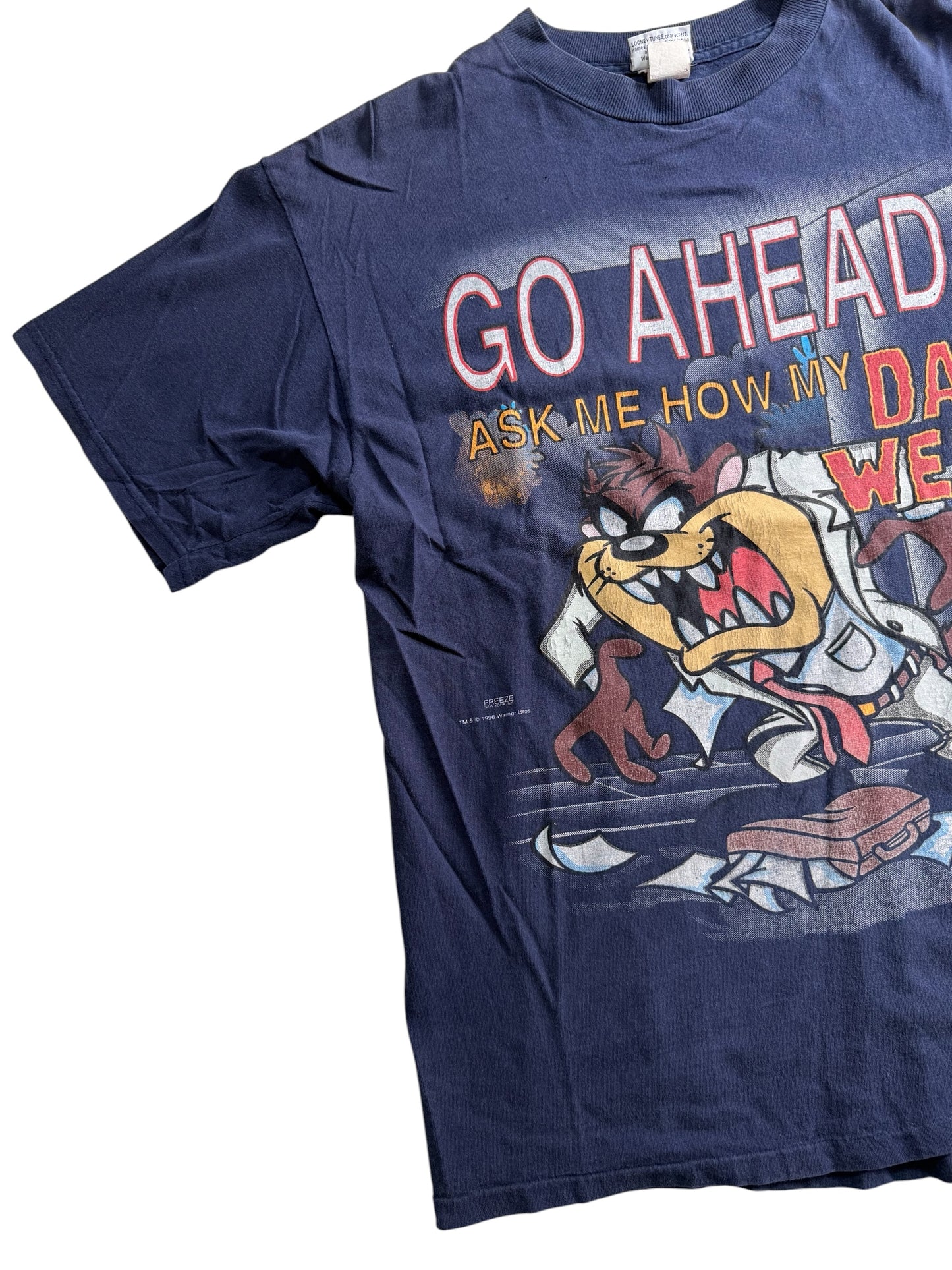 Vintage 1996 Taz Looney Tunes “Go Ahead Ask Me How My Day Went” Tshirt