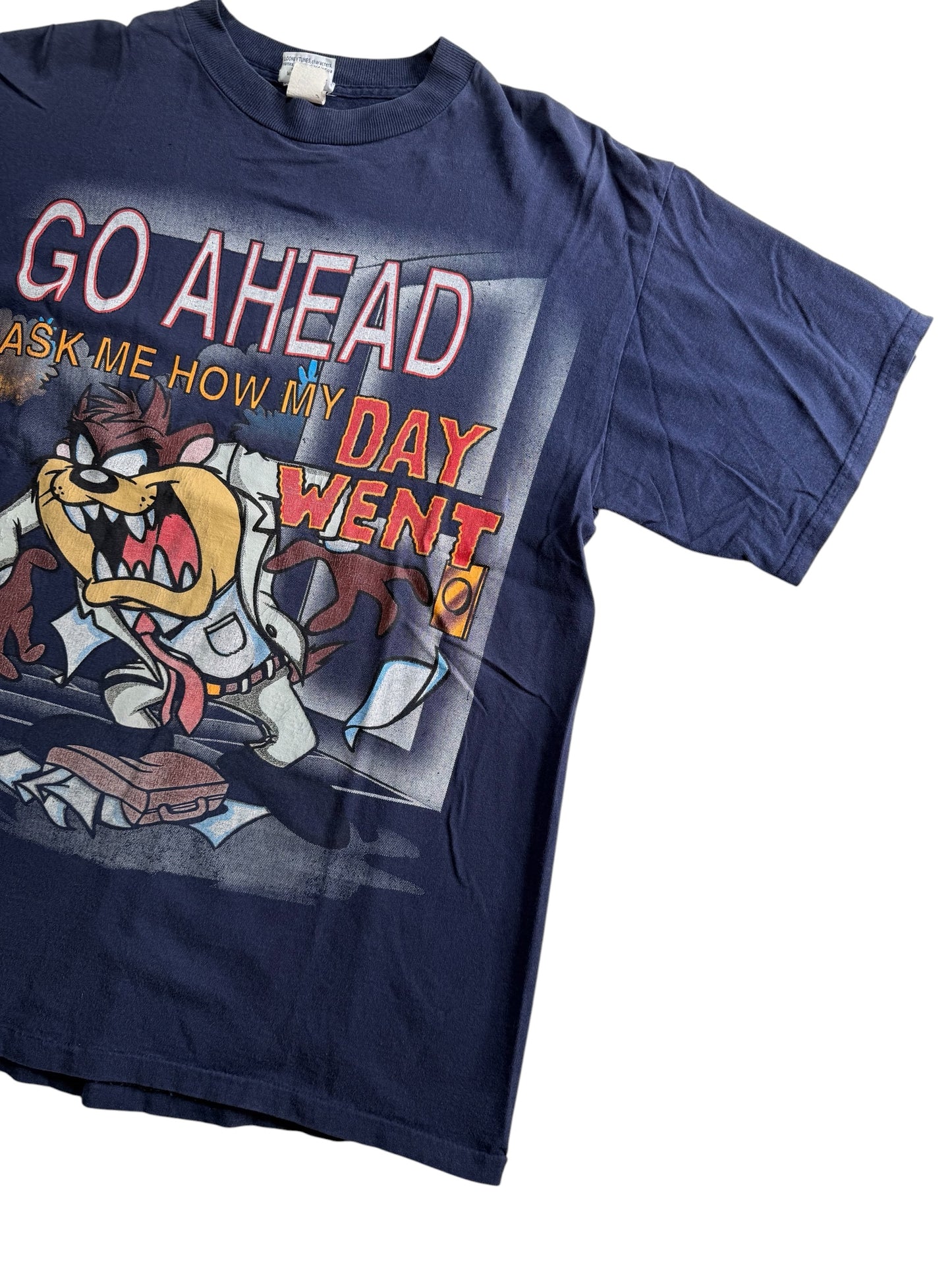 Vintage 1996 Taz Looney Tunes “Go Ahead Ask Me How My Day Went” Tshirt